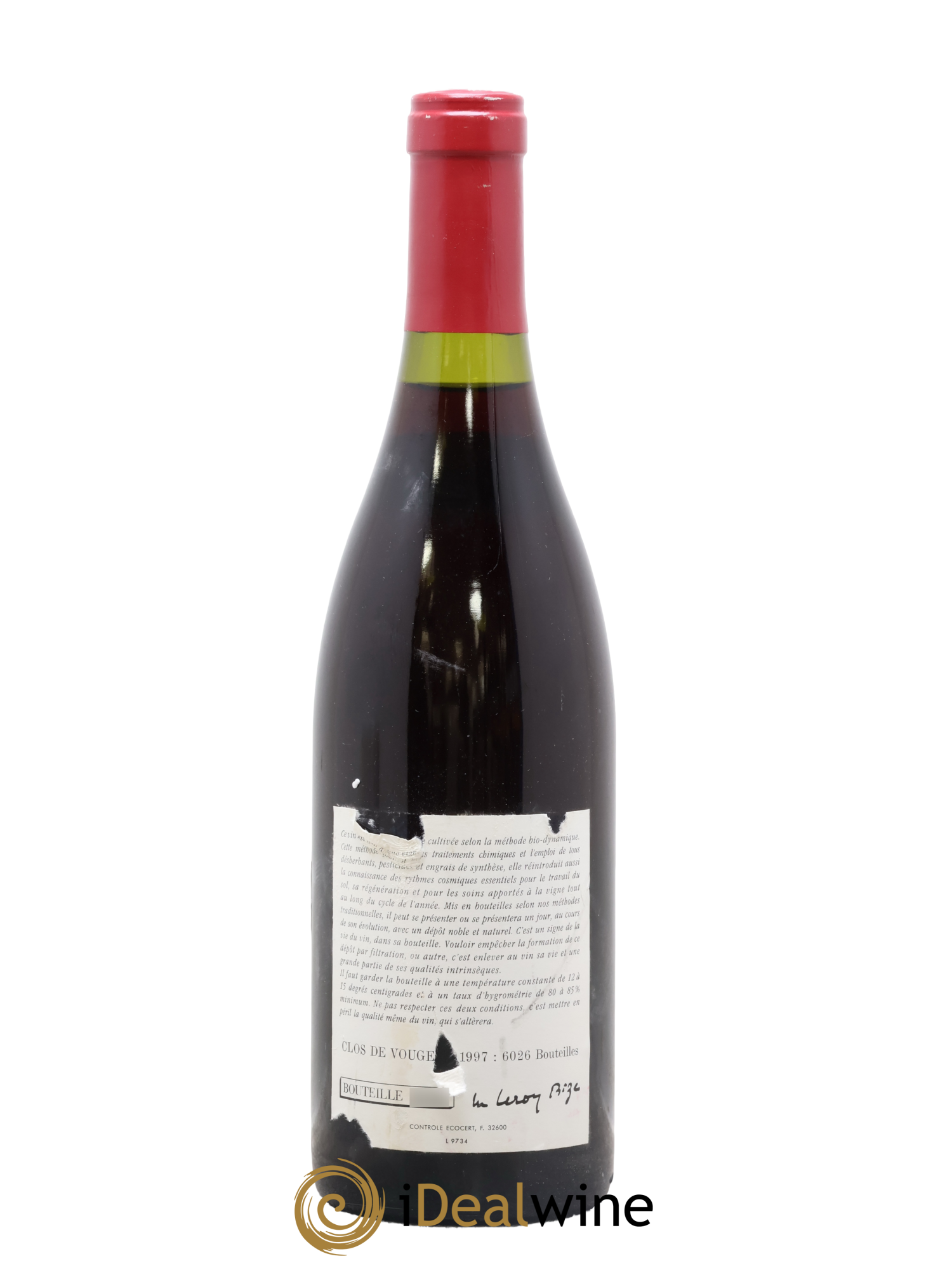 Clos de Vougeot Grand Cru Leroy (Domaine) 1997 - Posten von 1 Flasche - 1
