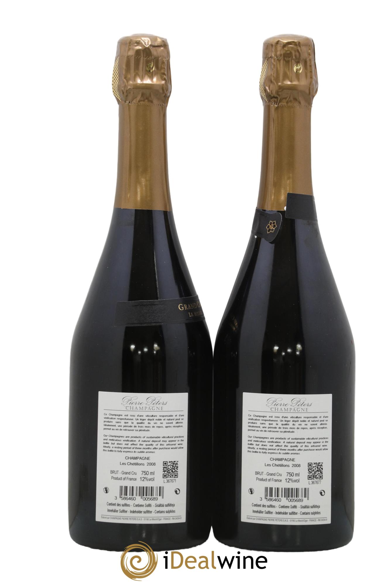 Cuvée Spéciale les Chétillons Blanc de Blancs Brut Pierre Péters 2008 - Lot de 2 bouteilles - 1