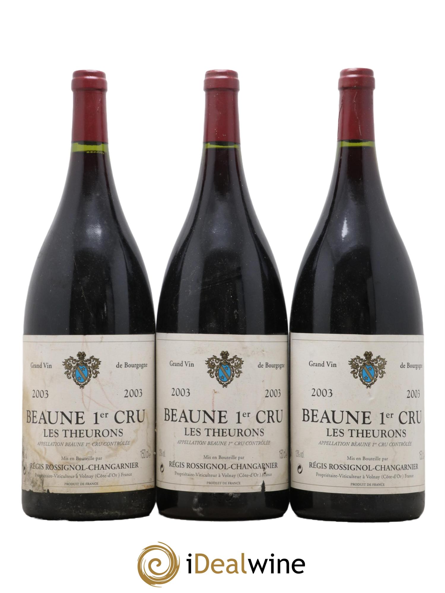 Beaune 1er Cru Les Theurons Rossignol Changarnier 2003 - Lot de 3 magnums - 0