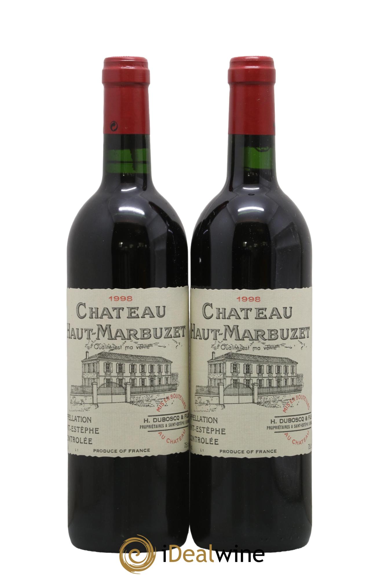 Château Haut Marbuzet 1998 - Lot de 2 bouteilles - 0
