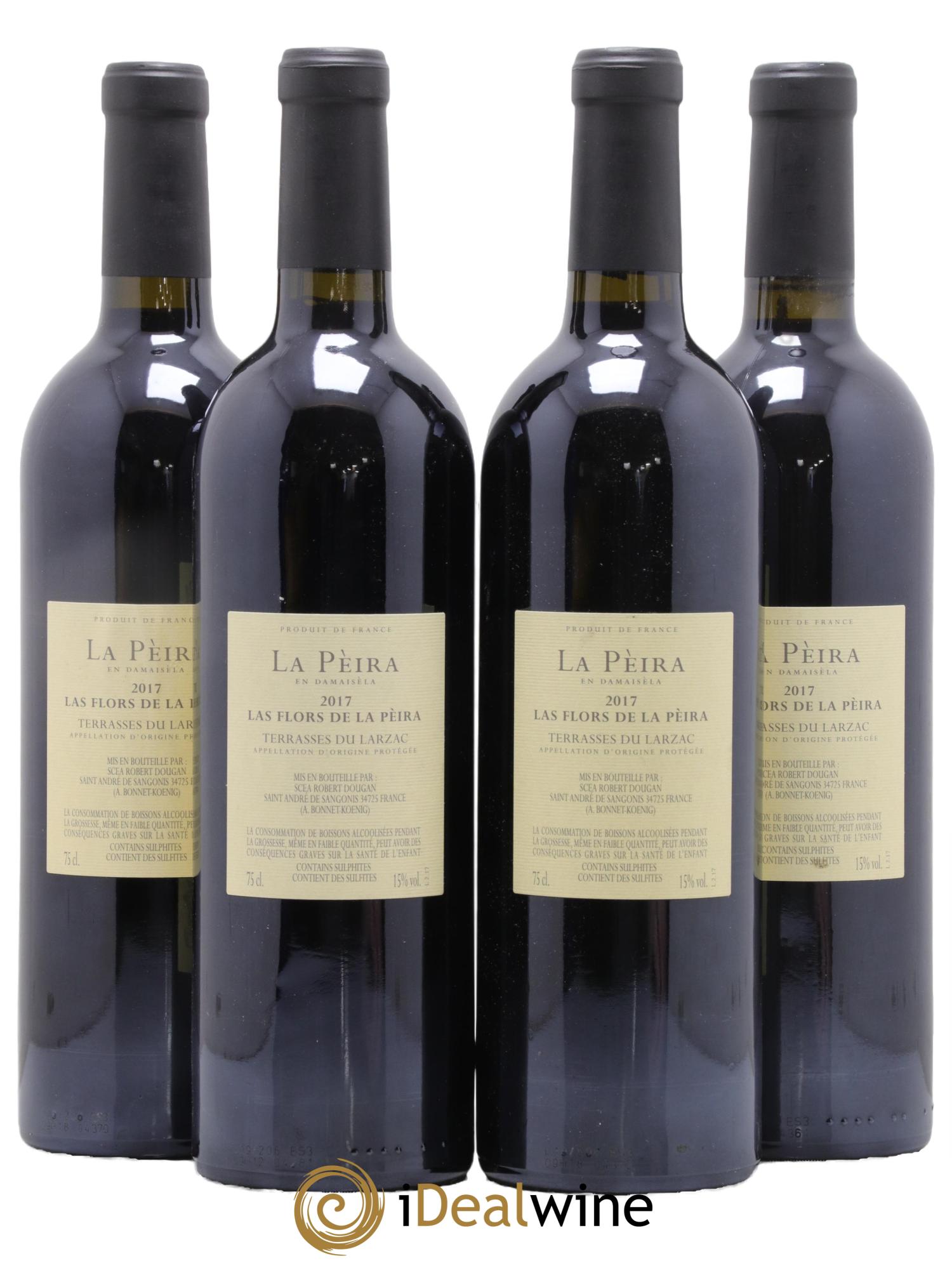Terrasses du Larzac Domaine de La Pèira en Damaisèla Les Flors Karine Ahton et Robert Dougan 2017 - Lot de 4 bouteilles - 1