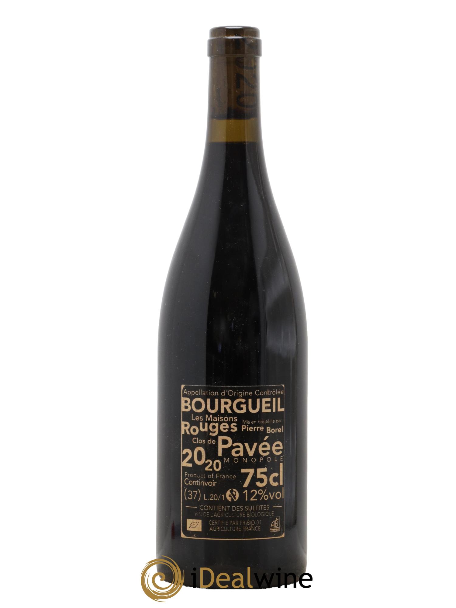 Bourgueil Clos des Pavées Domaine Pierre Borel 2020 - Lot de 1 bouteille - 0