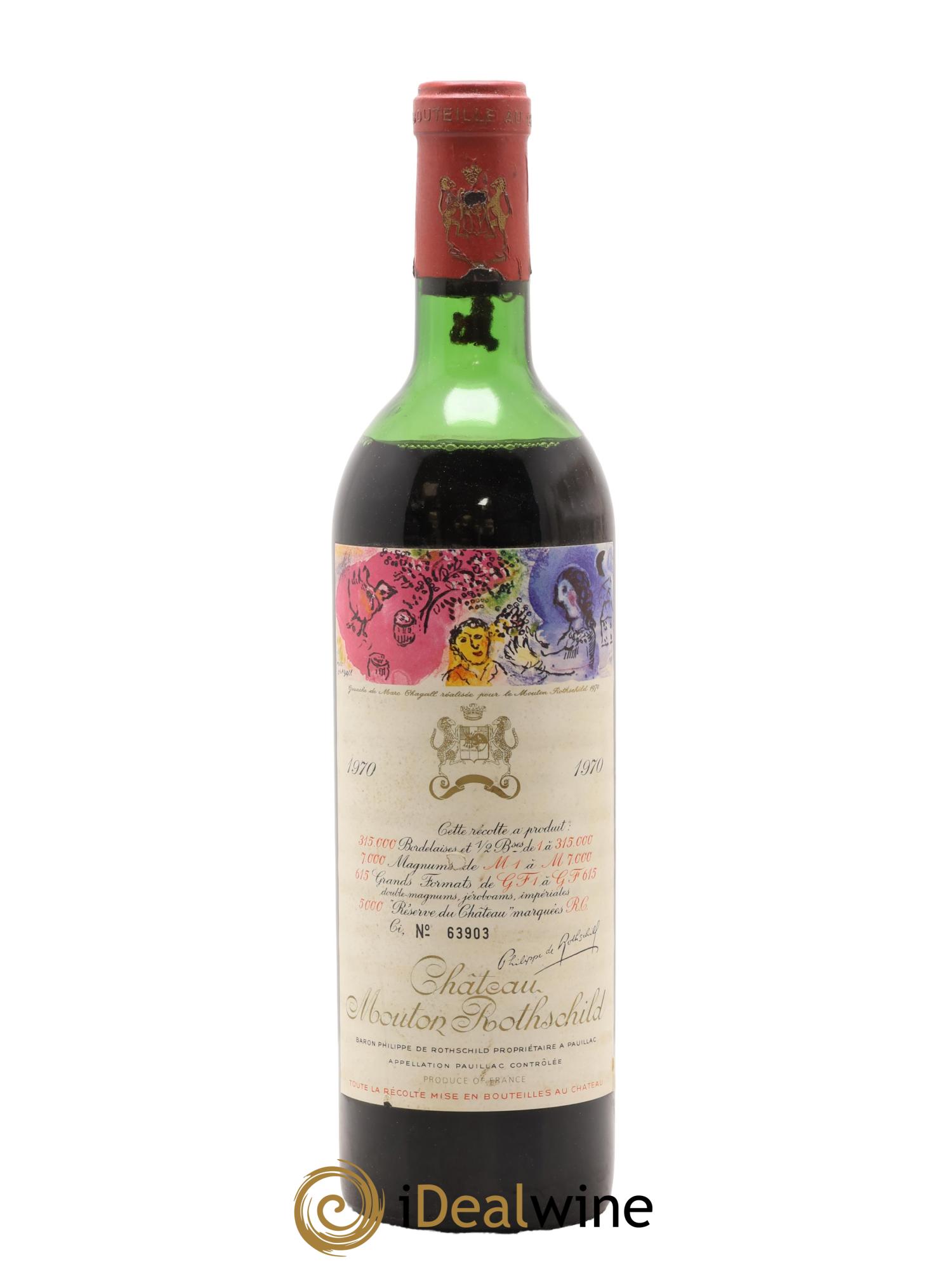 Château Mouton Rothschild 1er Grand Cru Classé 1970 - Lot of 1 bottle - 0