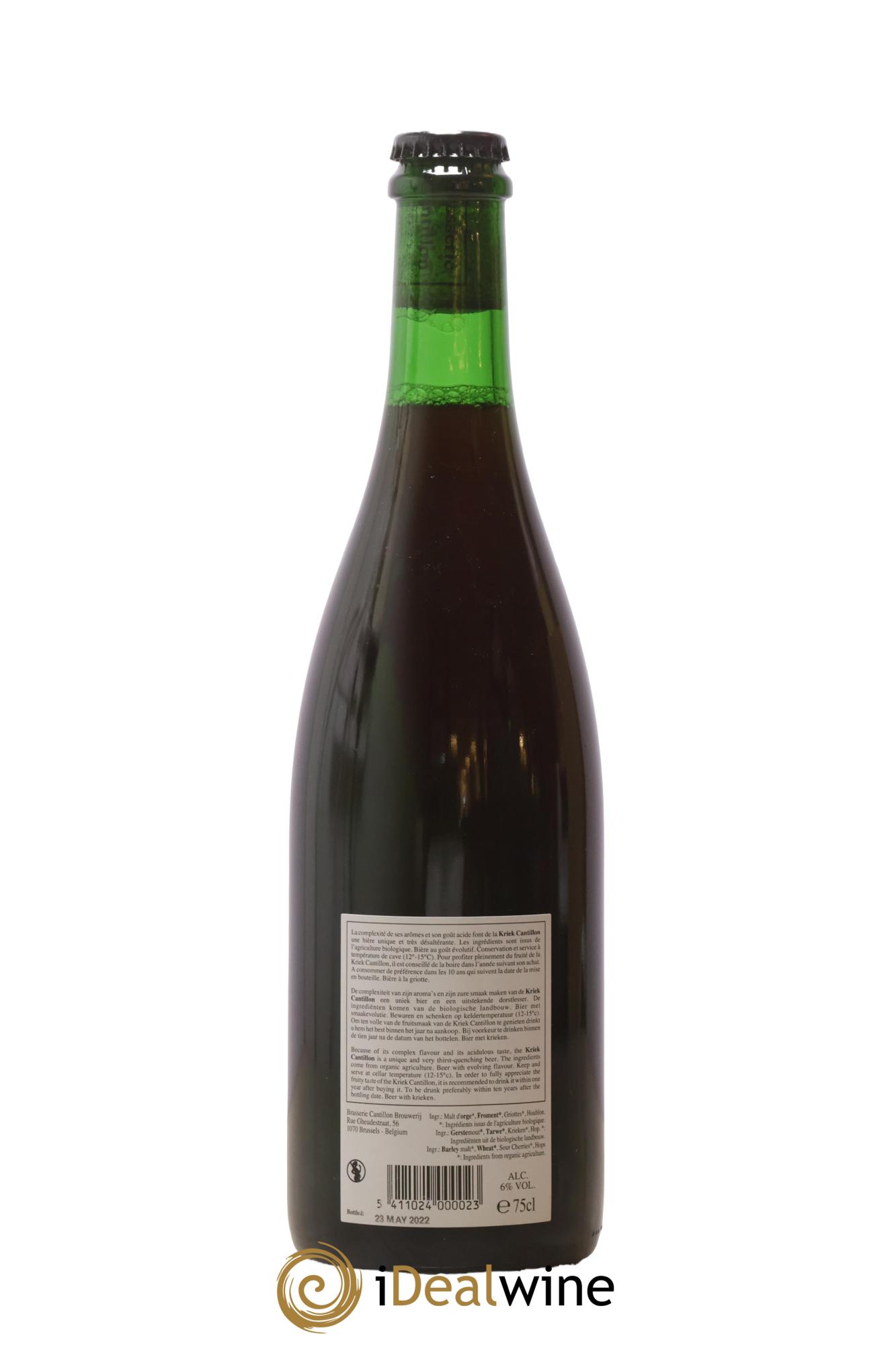 Bière Kriek Cantillon Lambic Bio (bottled 2022) - Lot de 1 bouteille - 1