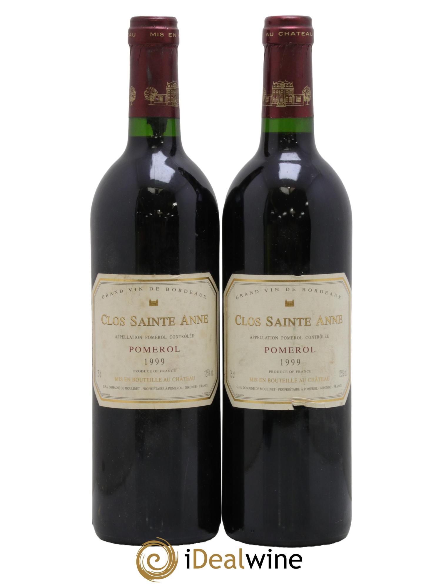 Pomerol Clos Saint-Anne 1999 - Lot de 2 bouteilles - 0