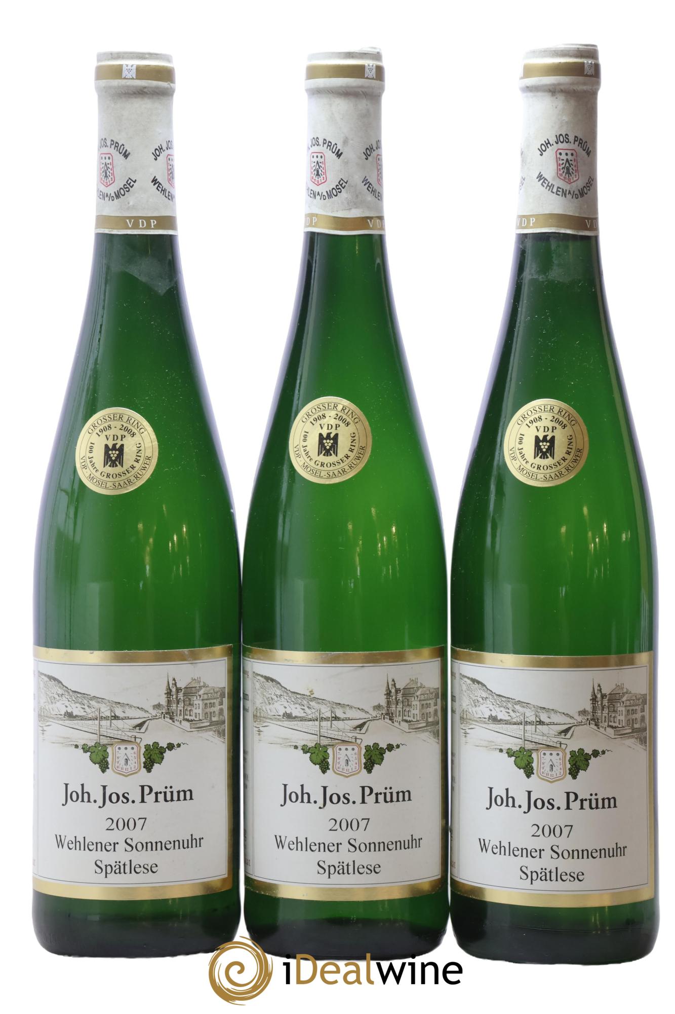Riesling Joh. Jos. Prum Wehlener Sonnenuhr Spätlese Versteigerung 2007 - Lot of 3 bottles - 0