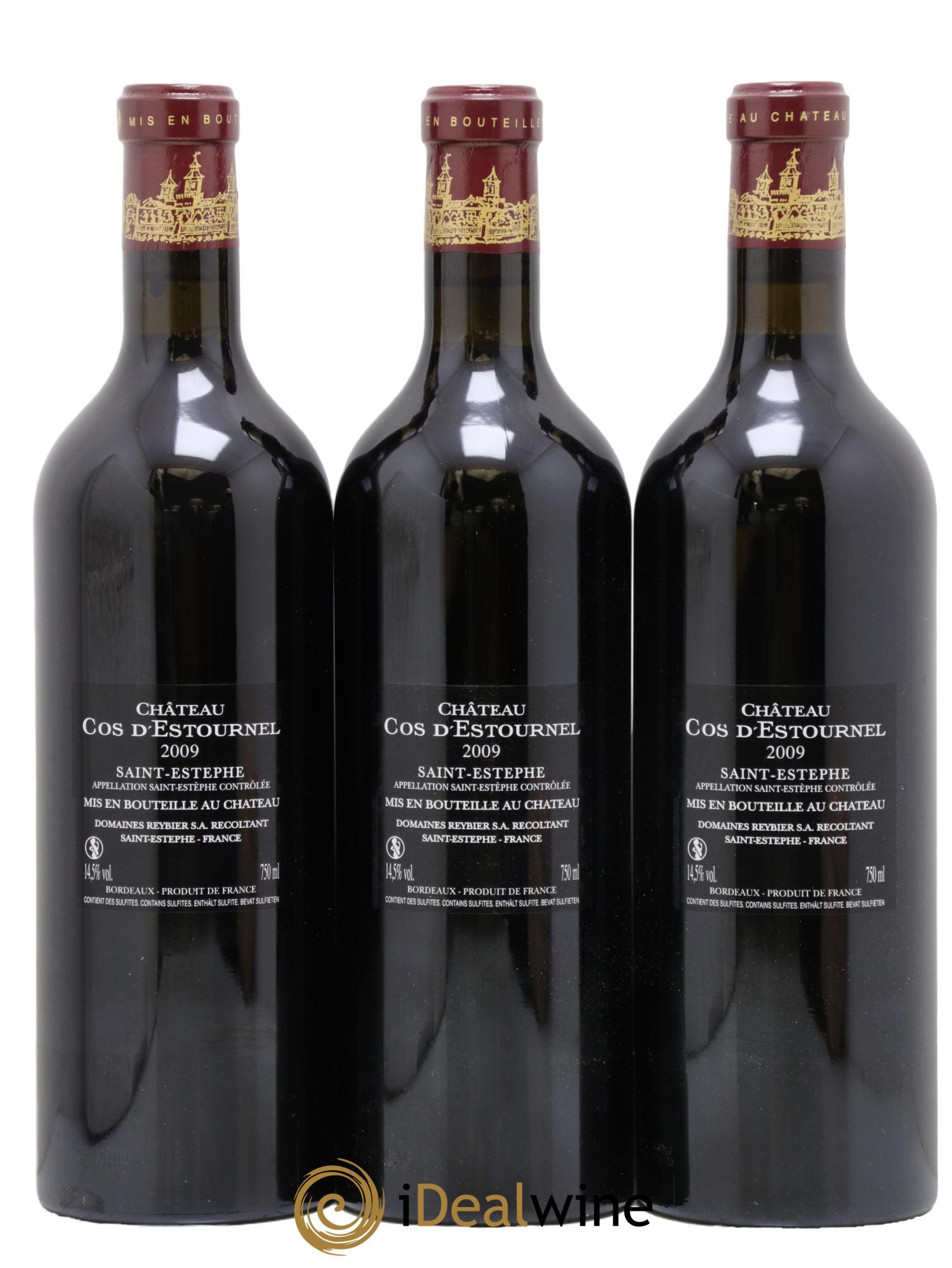 Cos d'Estournel 2ème Grand Cru Classé 2009 - Posten von 3 Flaschen - 1