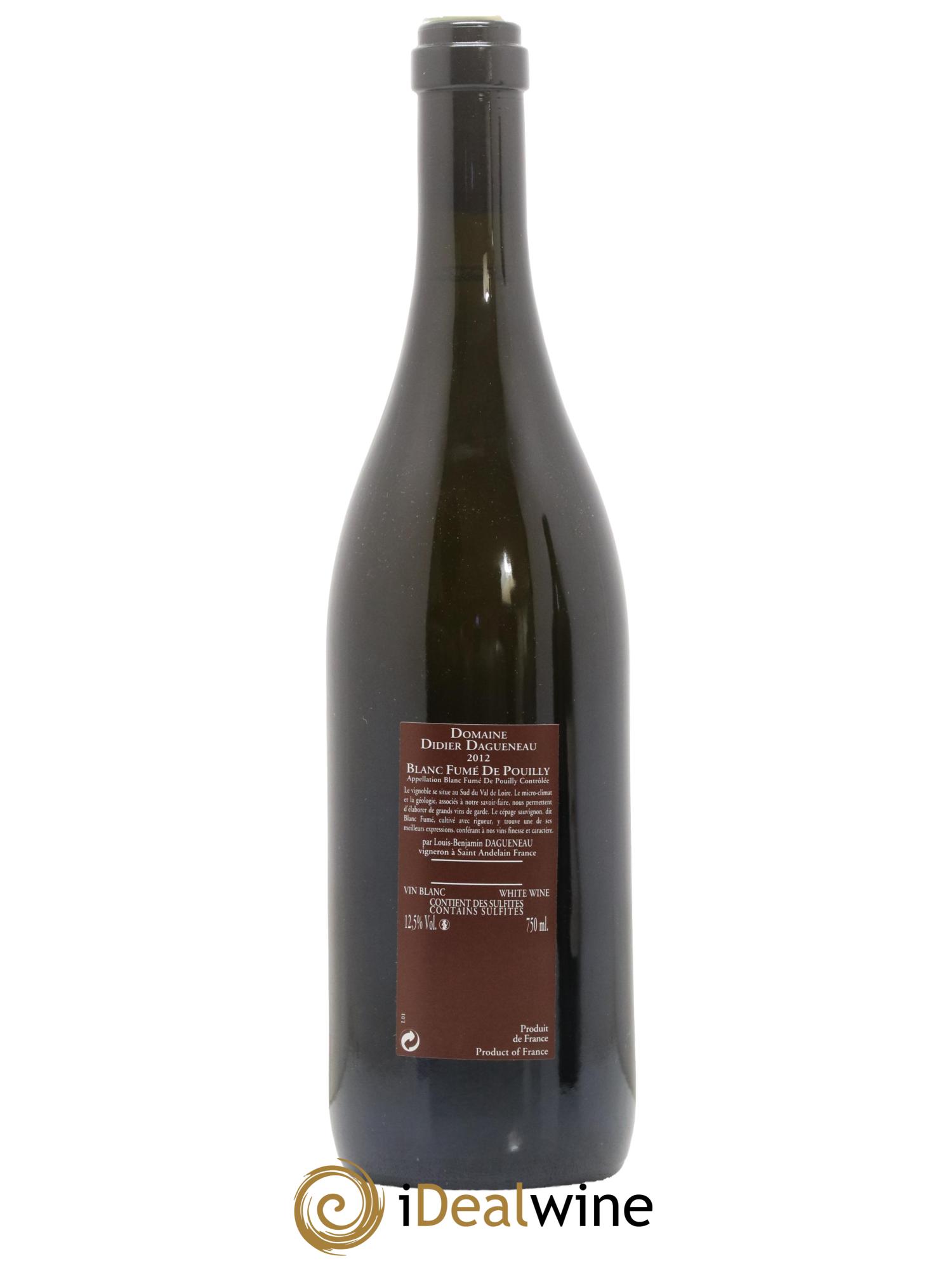 Vin de France (anciennement Pouilly-Fumé) Pur Sang Dagueneau (Domaine Didier - Louis-Benjamin) 2012 - Lot de 1 bouteille - 1