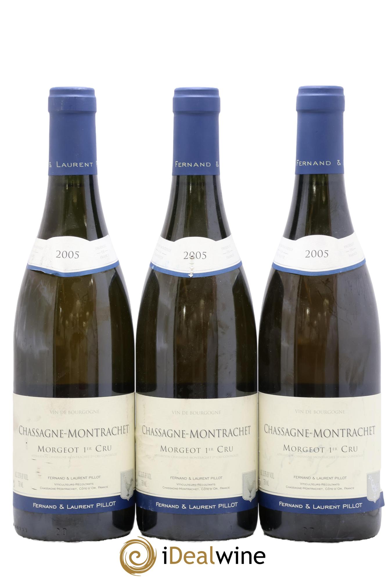 Chassagne-Montrachet 1er Cru Morgeot Fernand et Laurent Pillot 2005 - Lot of 3 bottles - 0