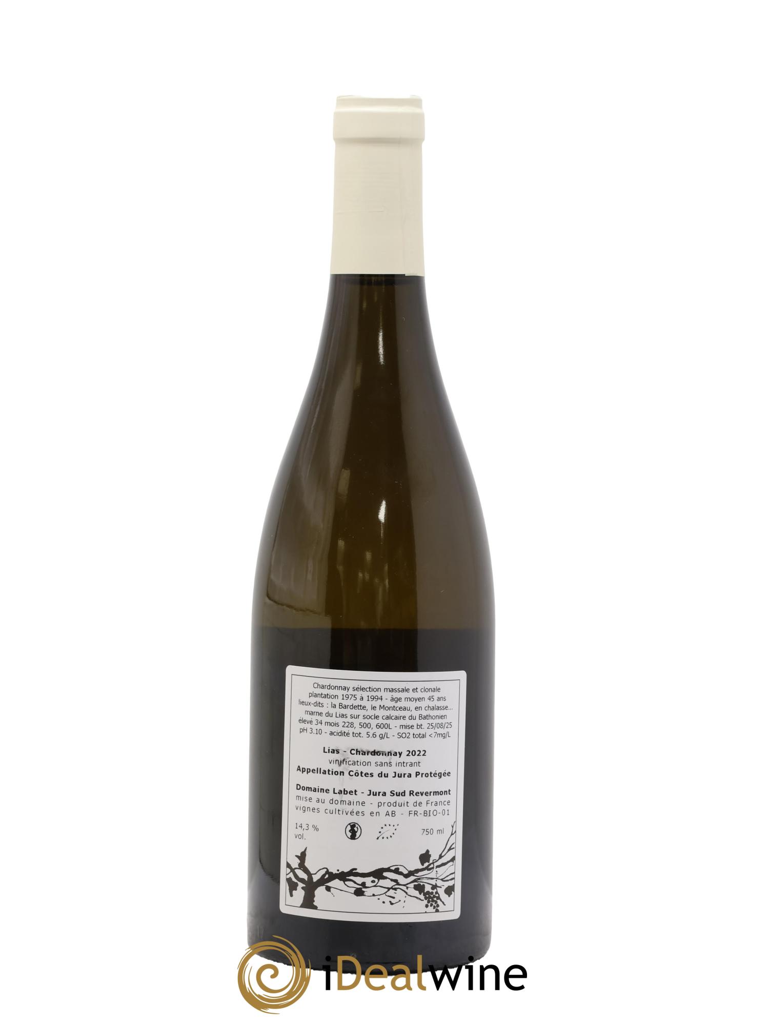 Côtes du Jura Chardonnay Lias Romain - Julien  - Charline Labet 2022 - Lot de 1 bouteille - 1