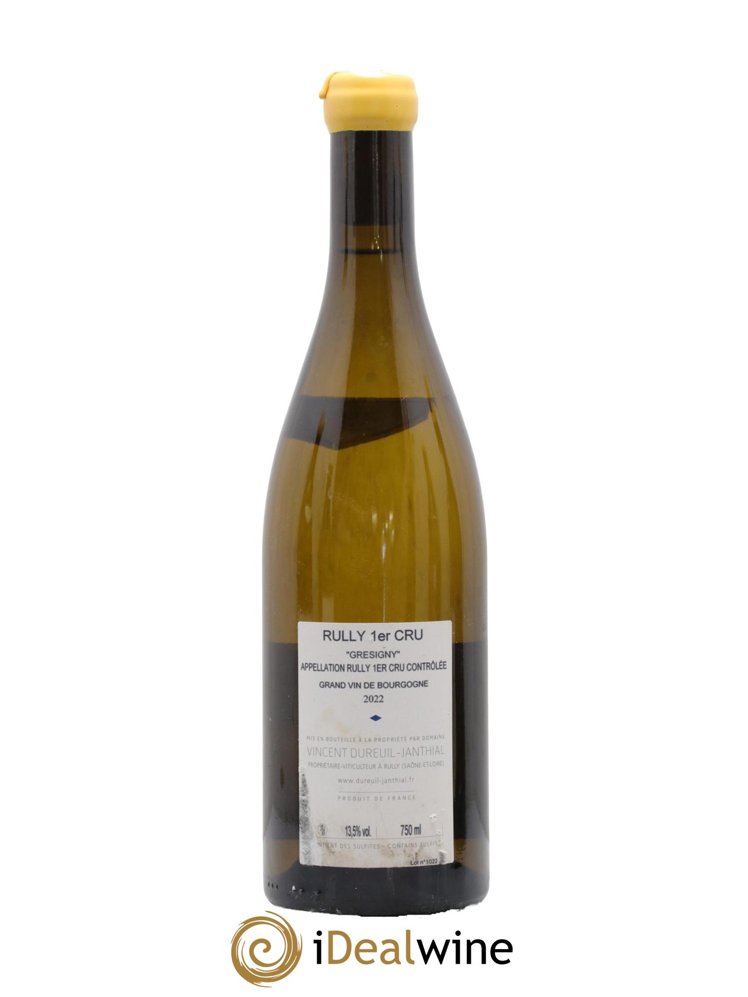 Rully 1er Cru Grésigny Vieilles Vignes Vincent Dureuil-Janthial 2022 - Posten von 1 Flasche - 1