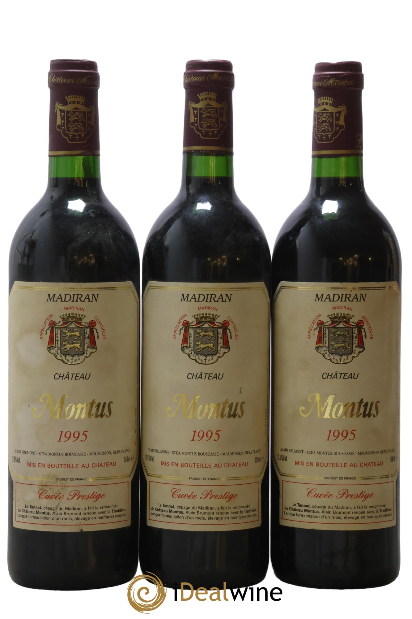 Madiran Château Montus-Prestige Alain Brumont 1995 - Lot de 3 bouteilles - 0