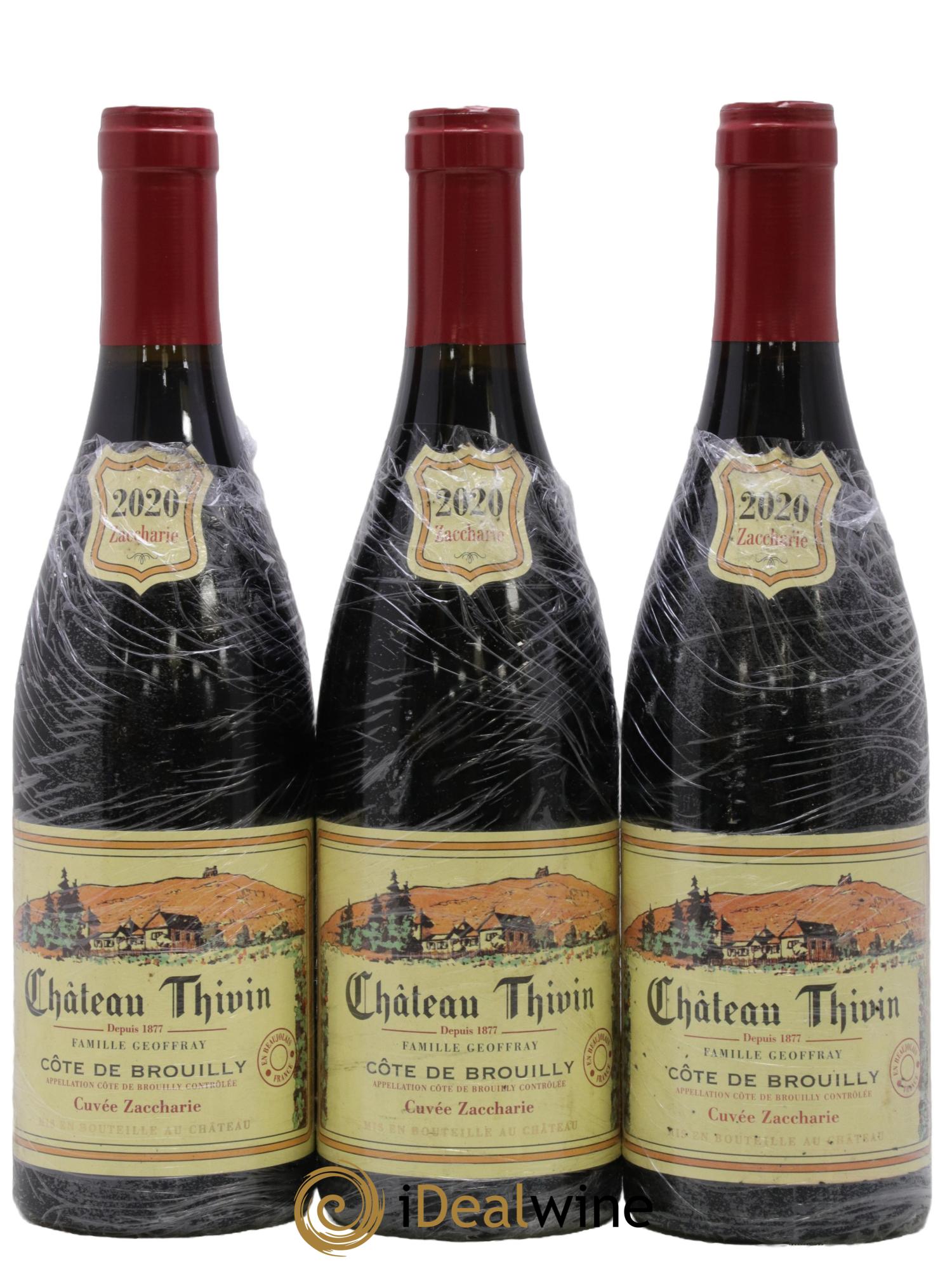 Côte de Brouilly Cuvée Zaccharie Château Thivin 2020 - Lot de 3 bouteilles - 0