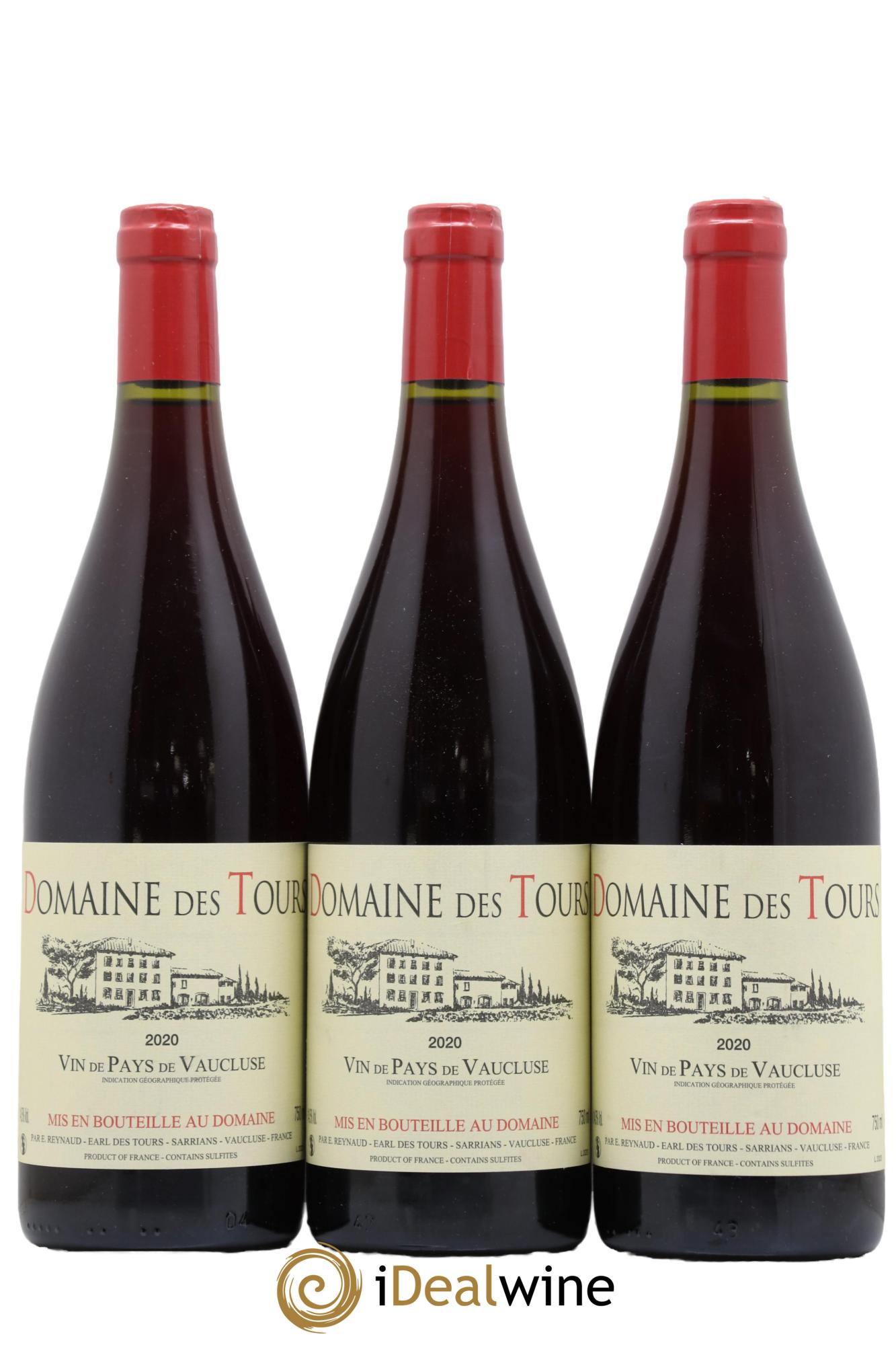 Vaucluse (Vin de Pays de Vaucluse) Domaine des Tours Emmanuel Reynaud 2020 - Lot de 3 bouteilles - 0