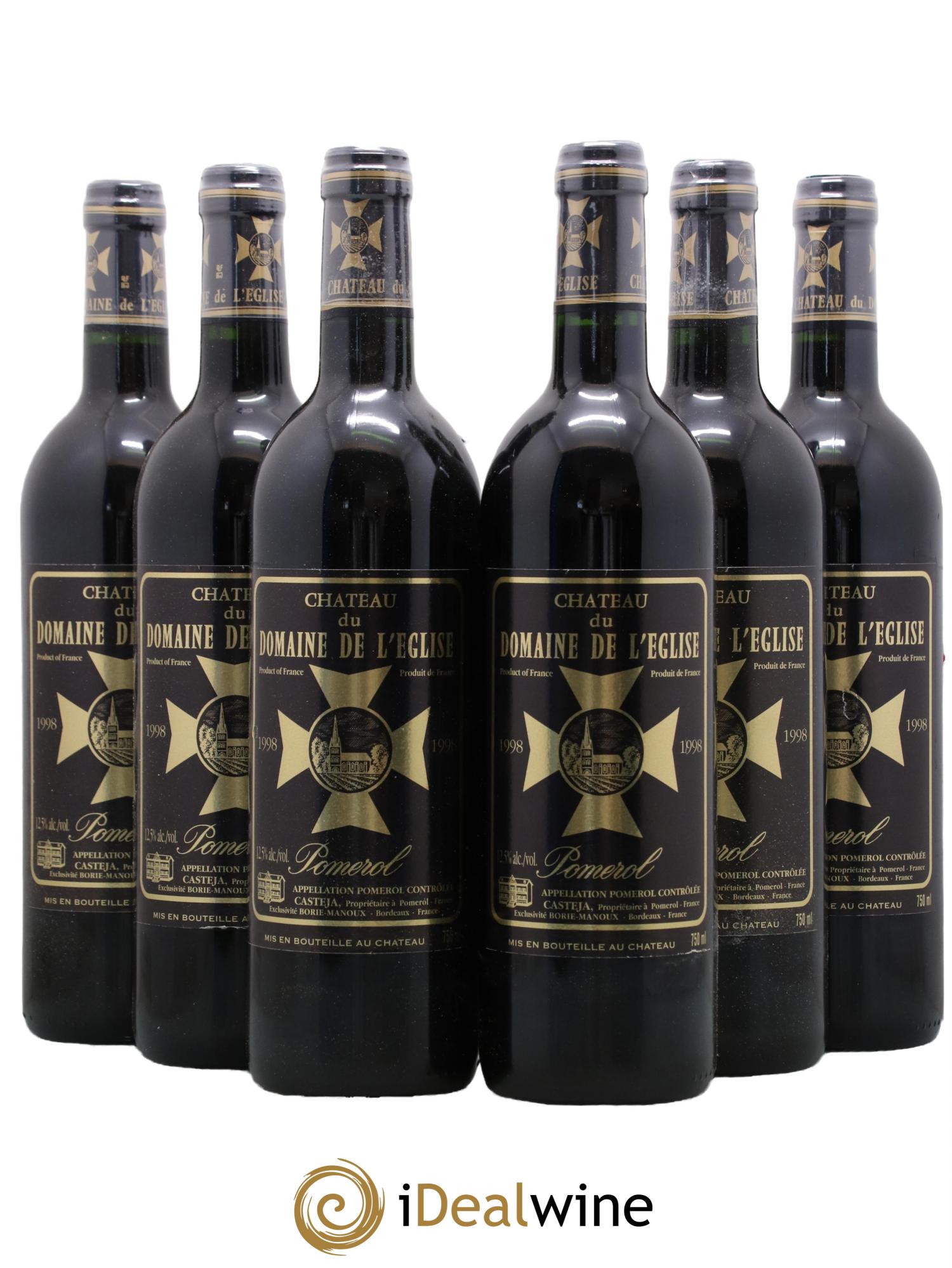 Château du Domaine de l'Église 1998 - Lot de 6 bouteilles - 0