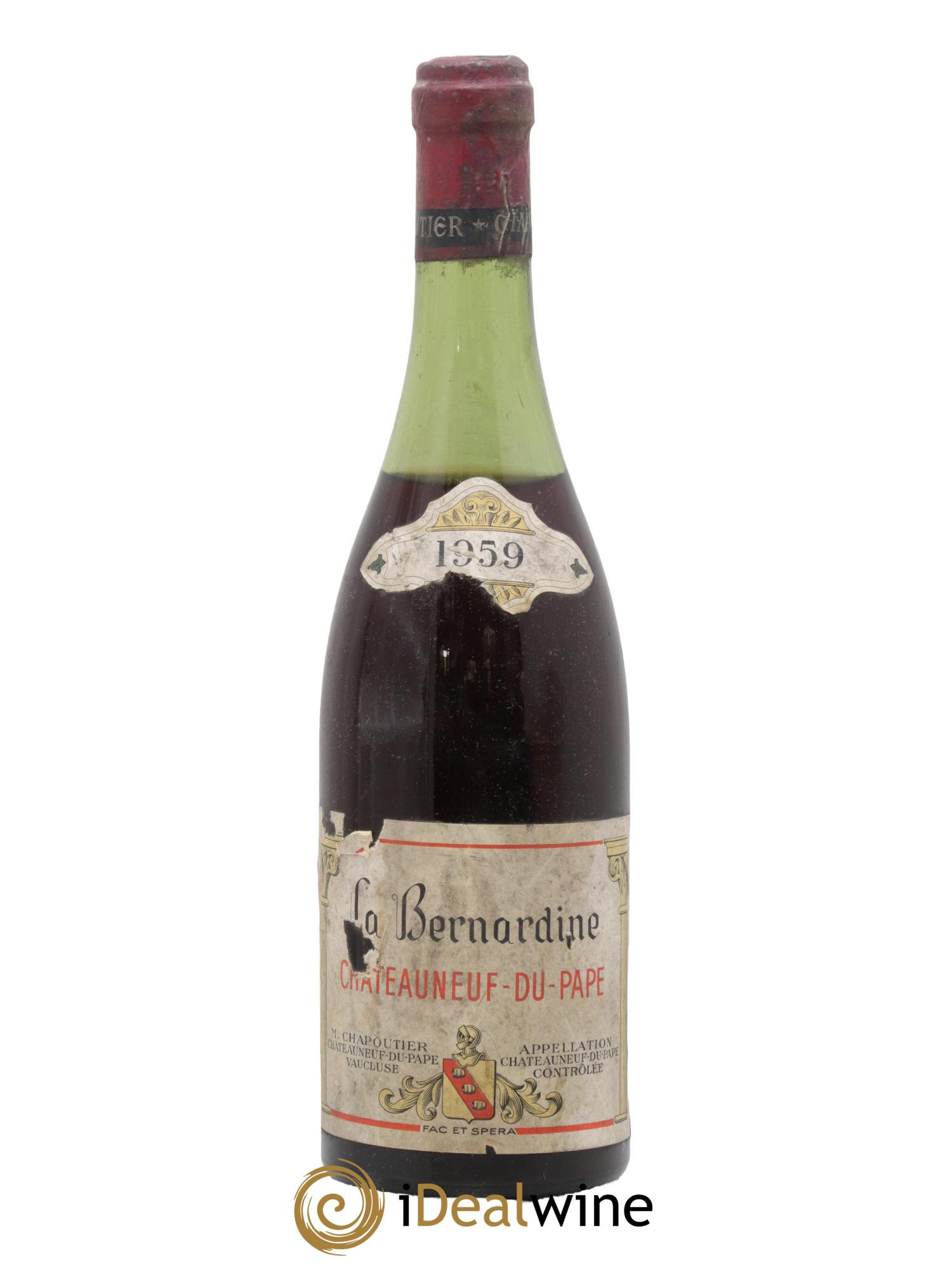 Châteauneuf-du-Pape La Bernardine Chapoutier 1959 - Lot de 1 bouteille - 0