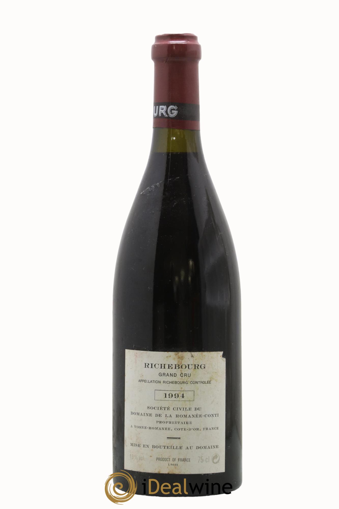 Richebourg Grand Cru Domaine de la Romanée-Conti 1994 - Posten von 1 Flasche - 1