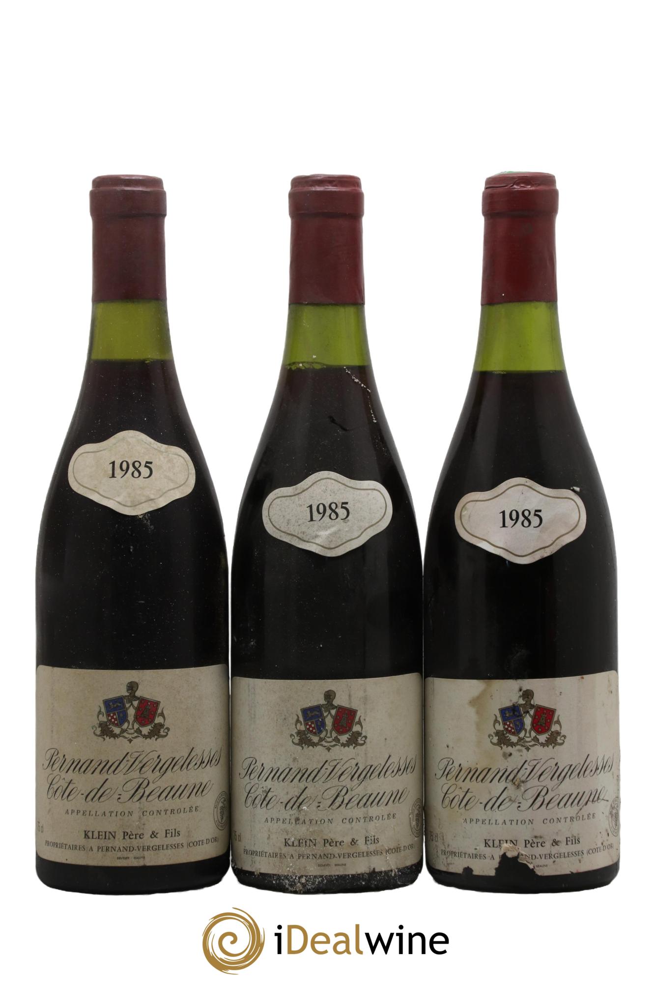 Pernand-Vergelesses Klein 1985 - Lot of 3 bottles - 0