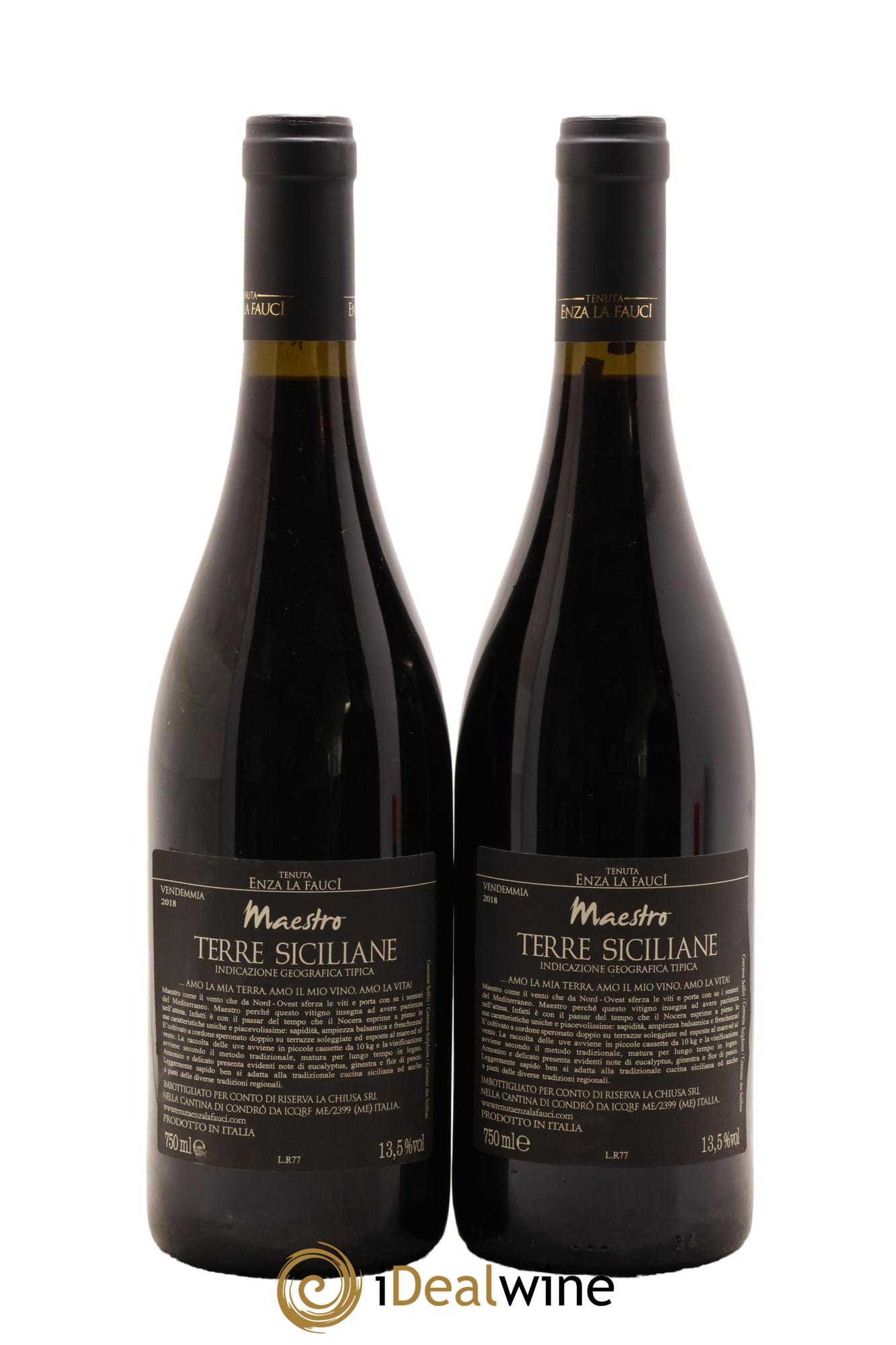 Italie Terre Siciliane IGT Maestro Tenuta Enza la Fauci 2018 - Lot de 2 bouteilles - 1