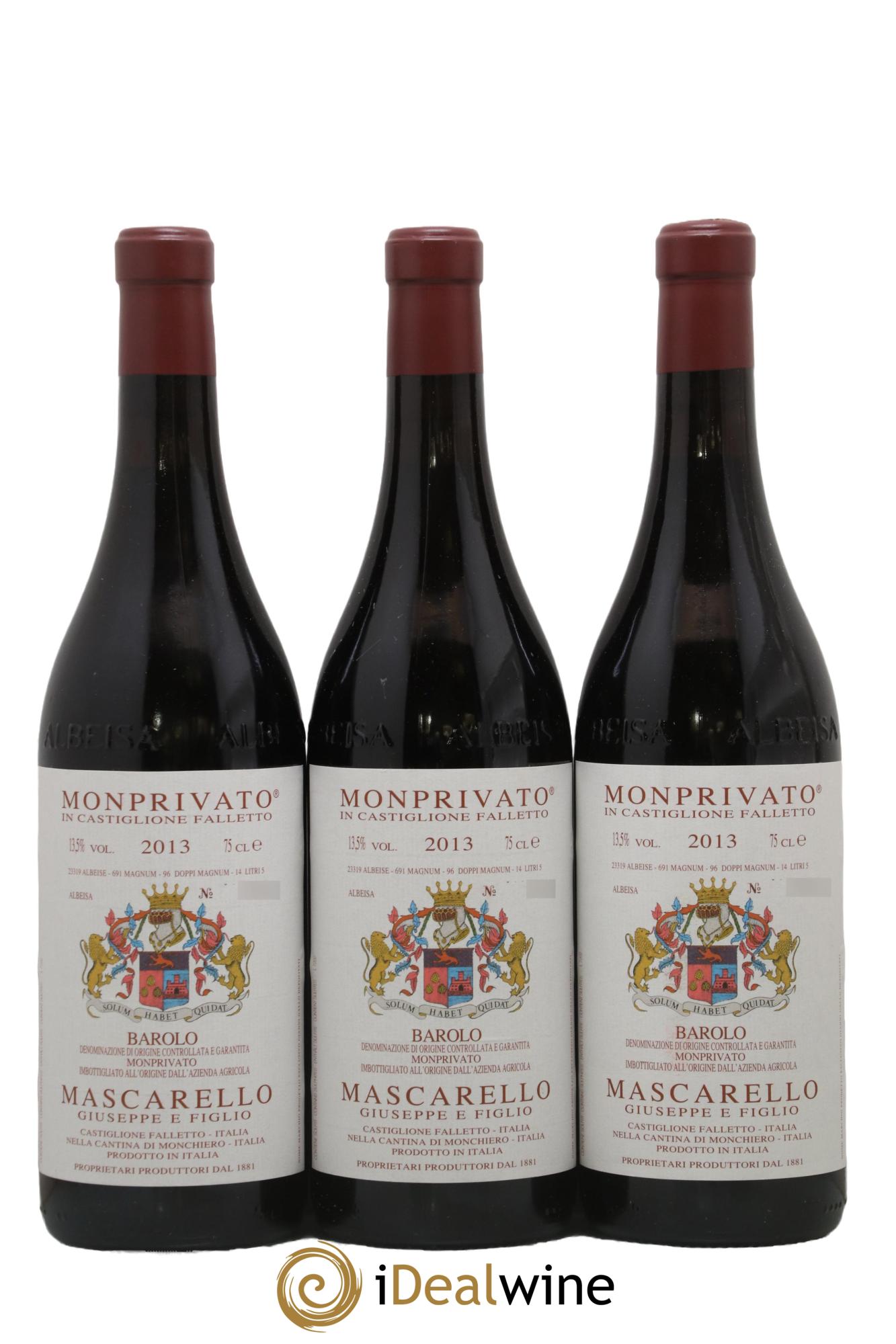 Barolo DOCG Monprivato Giuseppe Mascarello 2013 - Lot de 3 bouteilles - 0