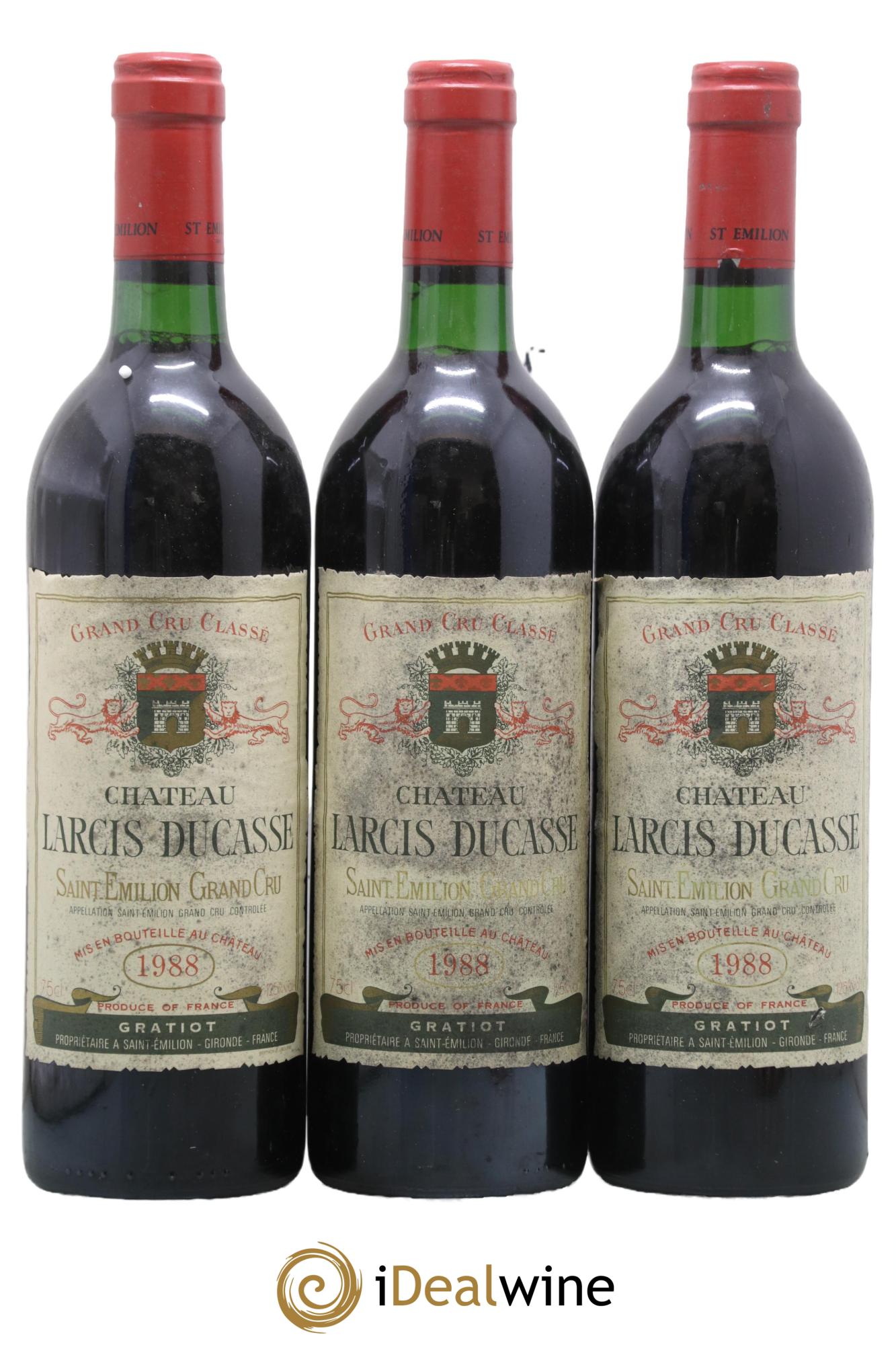 Château Larcis Ducasse 1er Grand Cru Classé B 1988 - Lot of 3 bottles - 0
