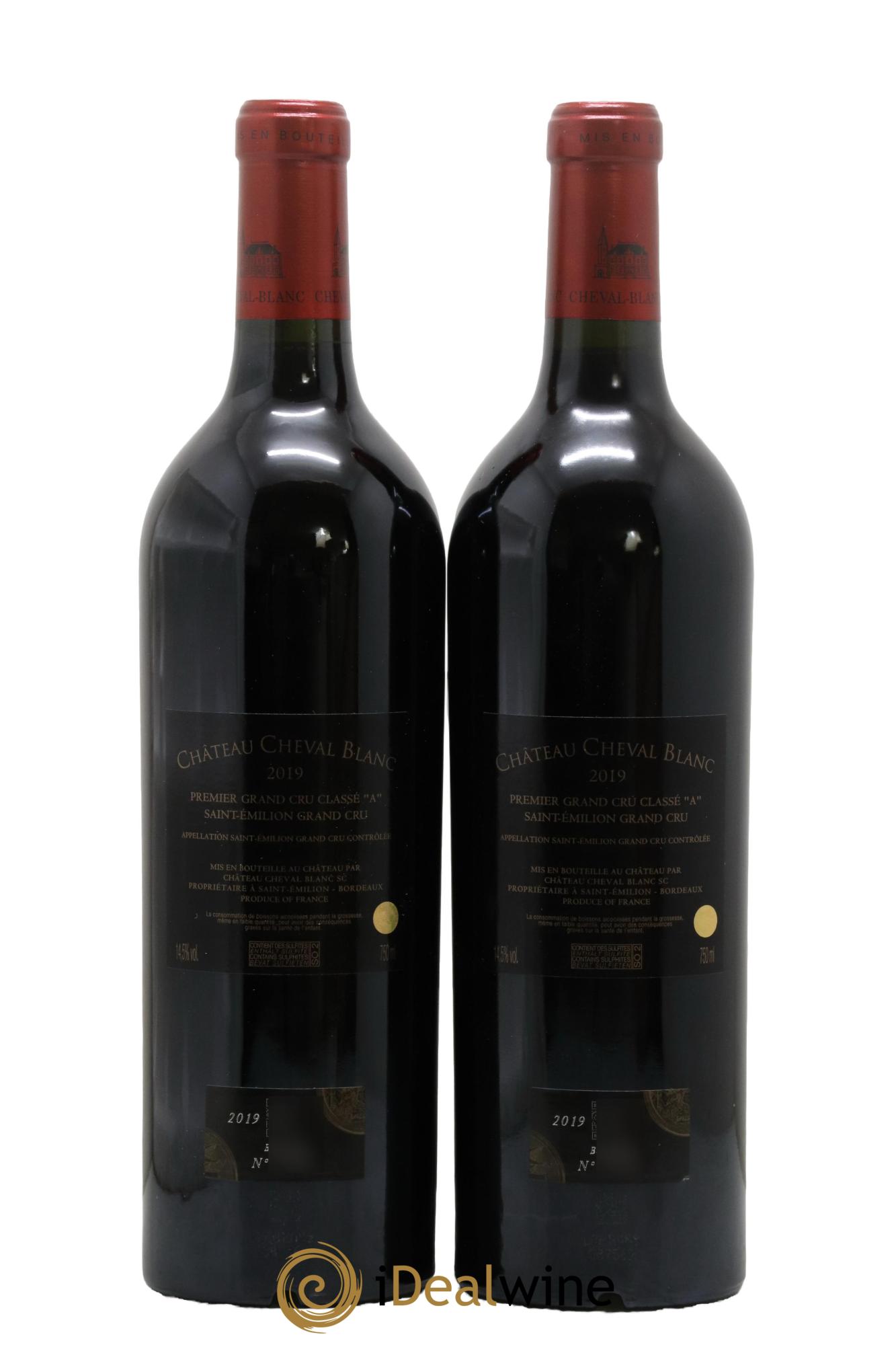 Château Cheval Blanc 1er Grand Cru Classé A 2019 - Lotto di 2 bottiglie - 1