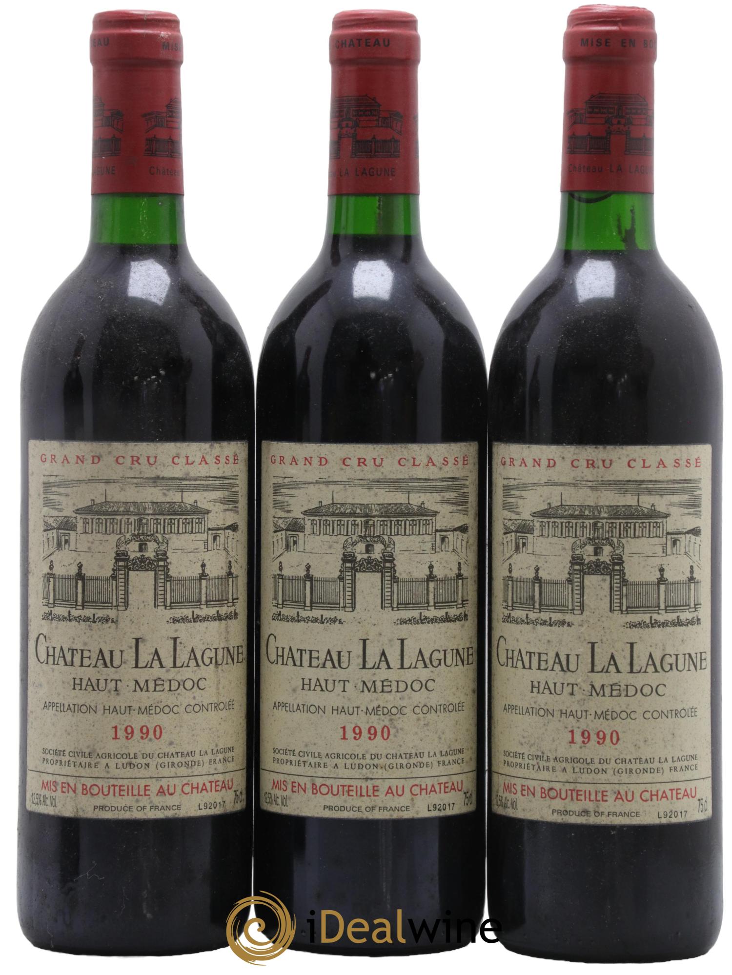 Château la Lagune 3ème Grand Cru Classé 1990 - Lot de 3 bouteilles - 0