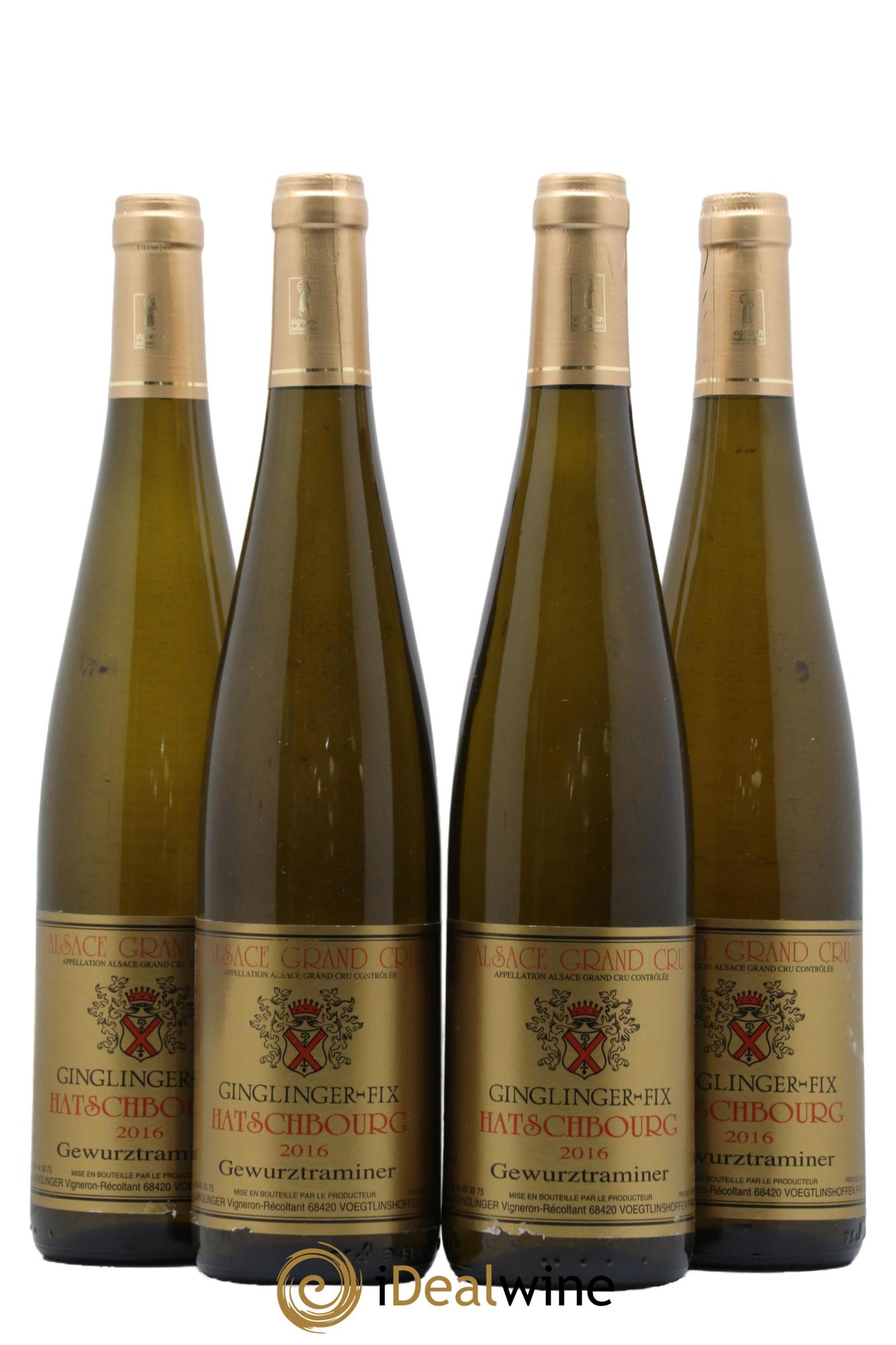 Alsace Grand Cru Gewurztraminer Hatschbourg Ginglinger 2016 - Lot de 4 bouteilles - 0