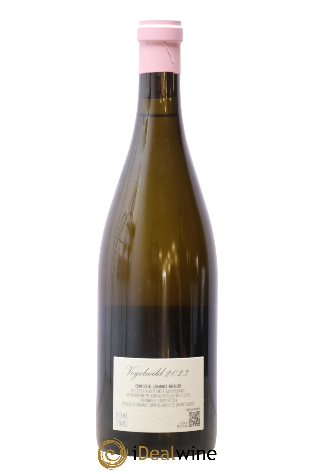 Allemagne Pays de Bade Bodensee Completer Réserve Vogelwild Johannes Aufricht 2023 - Lot de 1 bouteille - 1