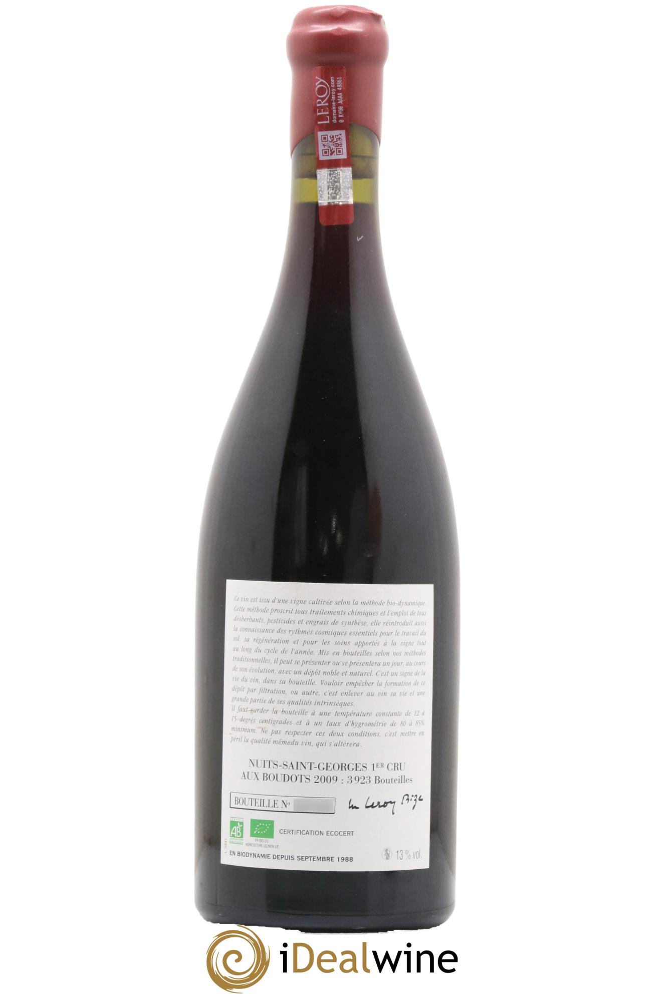 Nuits-Saint-Georges 1er Cru Aux Boudots Leroy (Domaine) 2009 - Lot de 1 bouteille - 1
