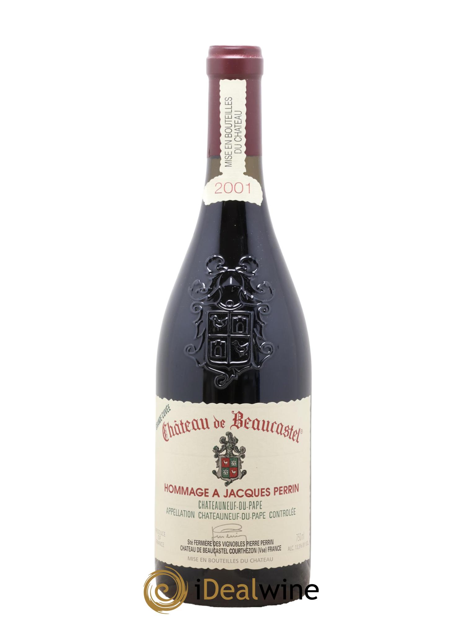 Châteauneuf-du-Pape Château de Beaucastel Hommage à Jacques Perrin Famille Perrin 2001 - Lotto di 1 bottiglia - 1