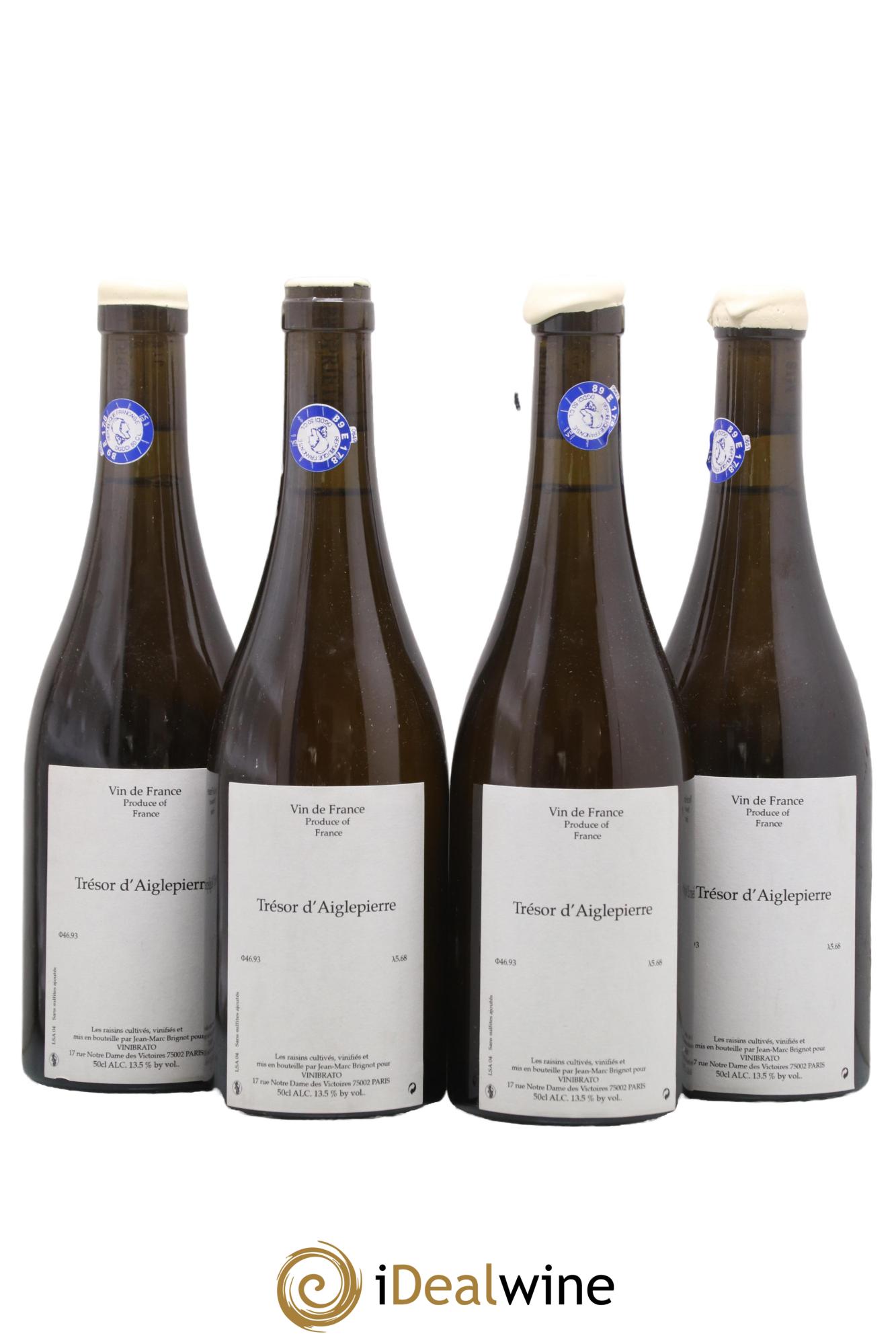 Vin de France Trésor d'Aiglepierre Jean-Marc Brignot 2004 - Lot de 4 format 50cls - 0