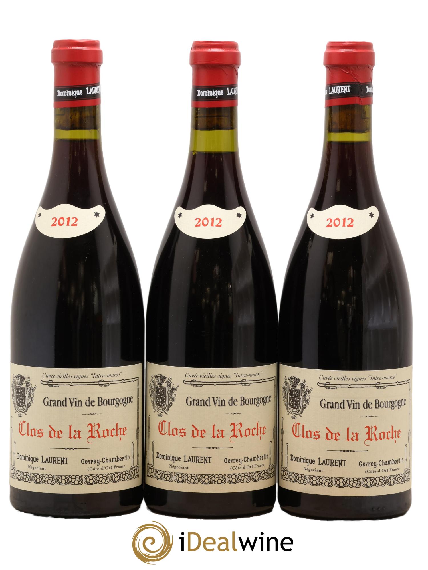 Clos de la Roche Grand Cru Vieilles vignes Intra-muros Dominique Laurent 2012 - Posten von 3 Flaschen - 0