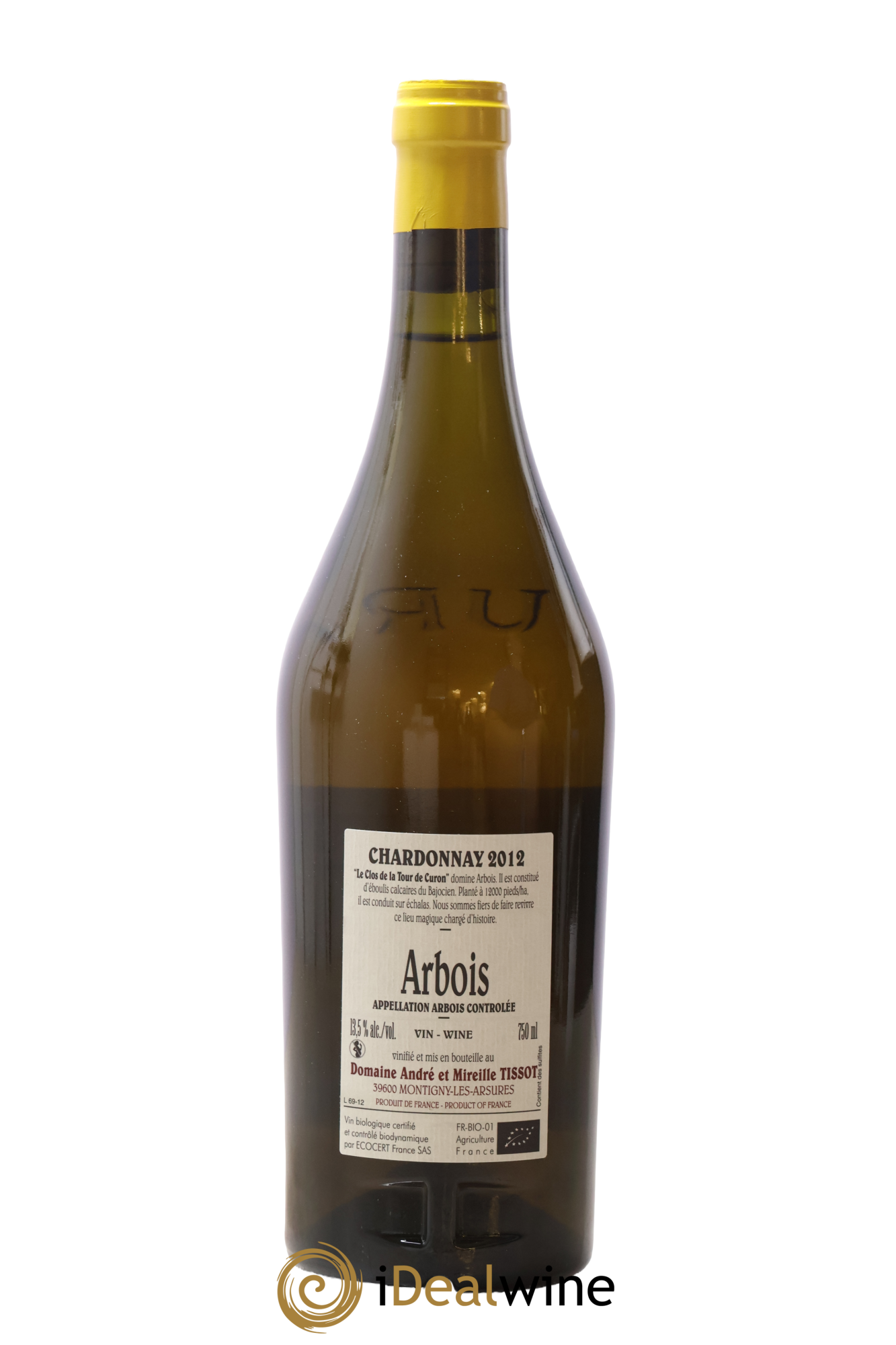 Arbois Chardonnay Le Clos de la Tour de Curon Bénédicte et Stéphane Tissot 2012 - Lot de 1 bouteille - 1