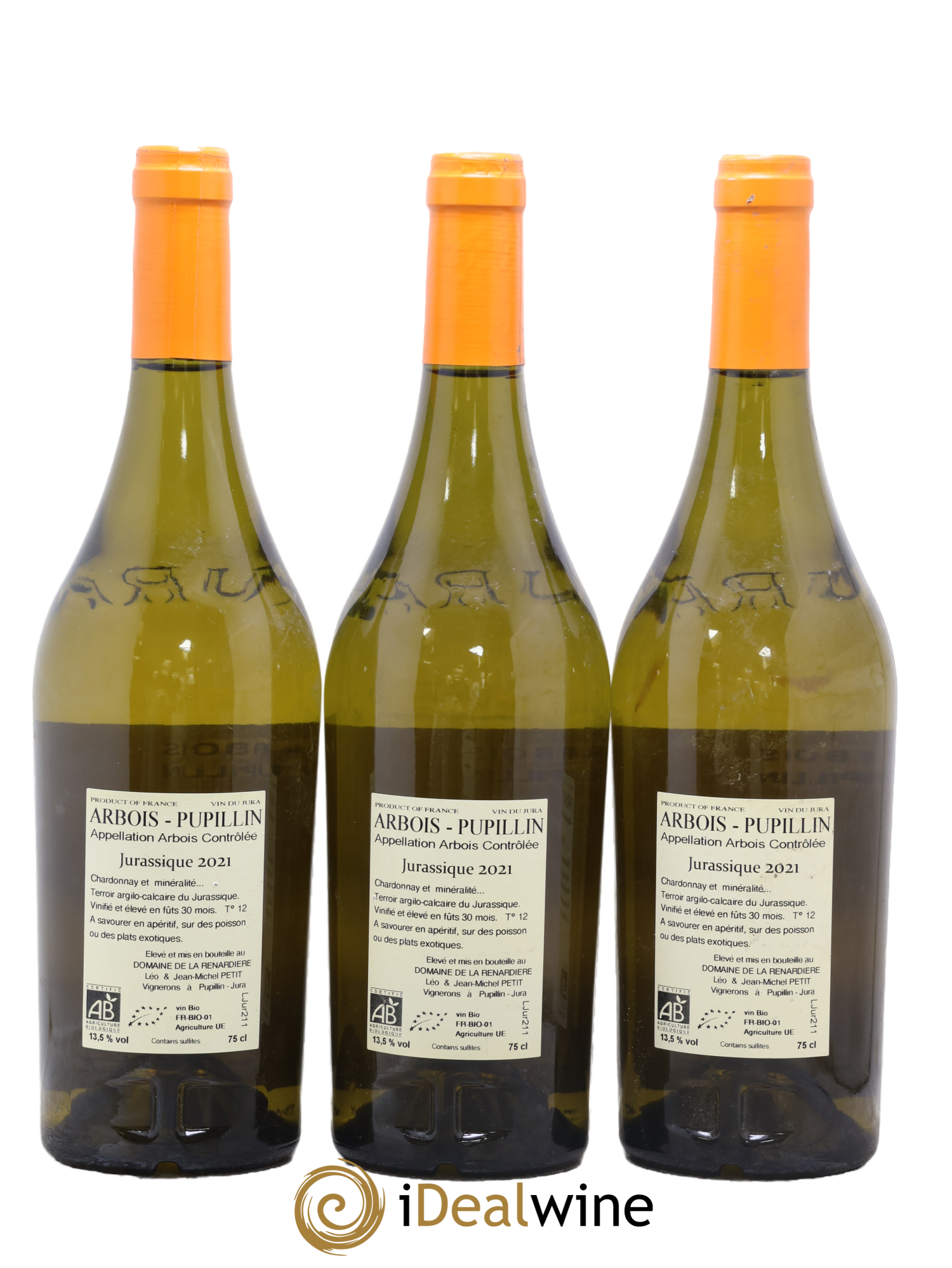 Arbois Jurassique Domaine de la Renardière 2021 - Lot de 3 bouteilles - 1