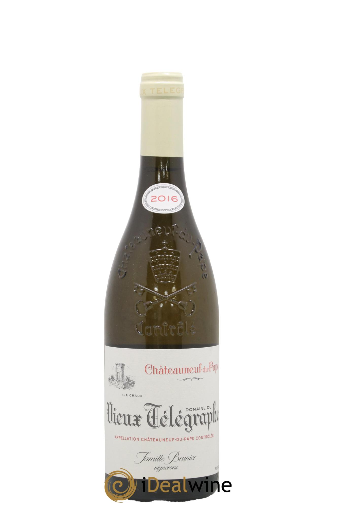 Châteauneuf-du-Pape Vieux Télégraphe (Domaine du) Vignobles Brunier 2016 - Lot of 1 bottle - 0