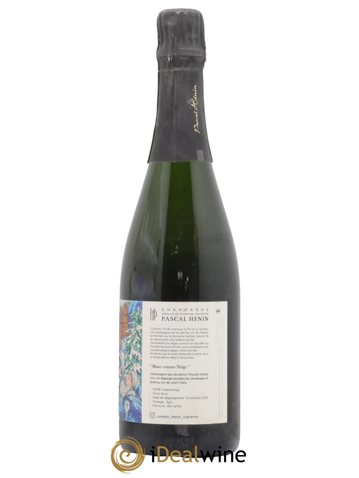 Blanc Comme Neige Pascal Henin - Romain Henin - Lot de 1 bouteille - 1