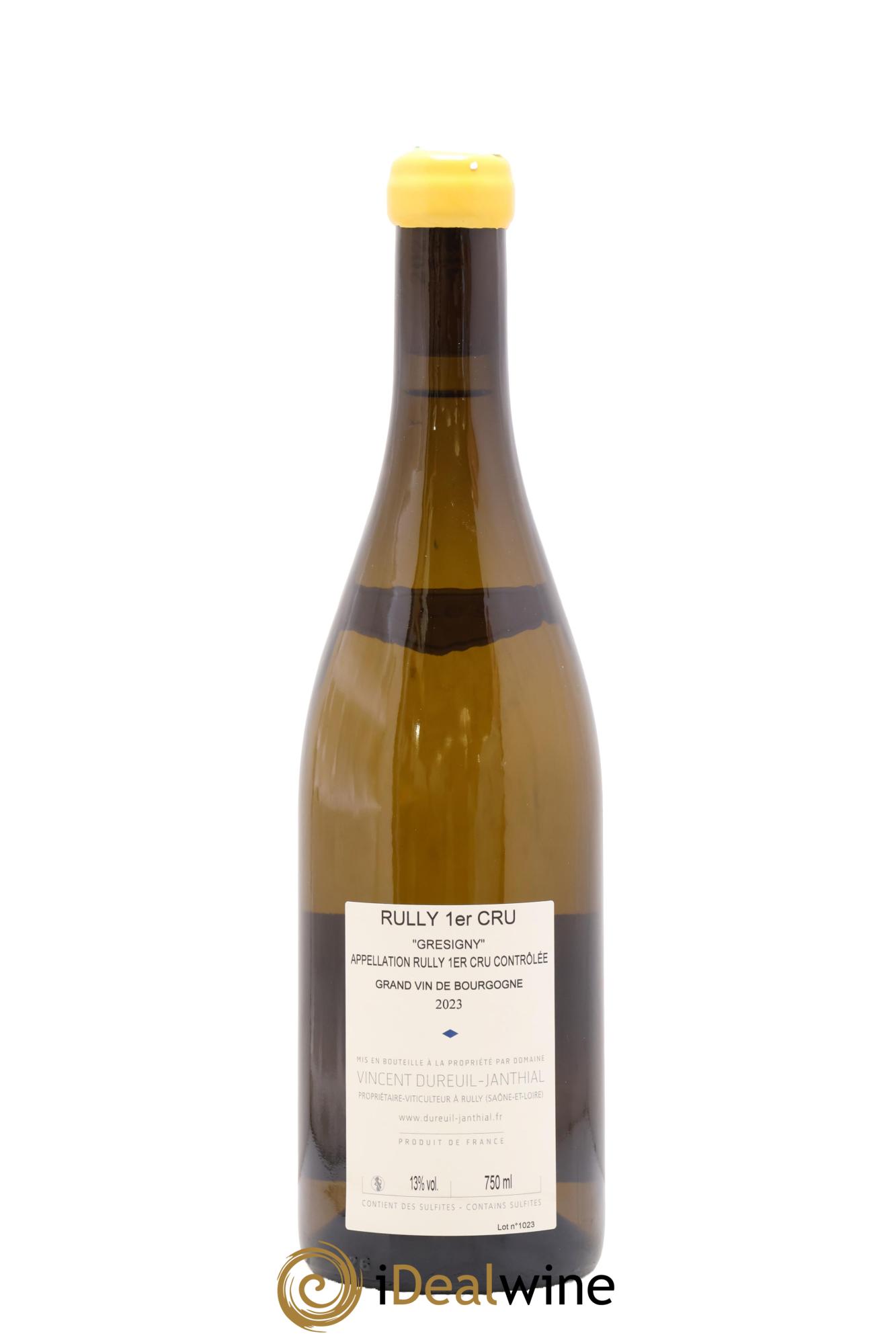 Rully 1er Cru Grésigny Vieilles Vignes Vincent Dureuil-Janthial 2023 - Lote de 1 botella - 1