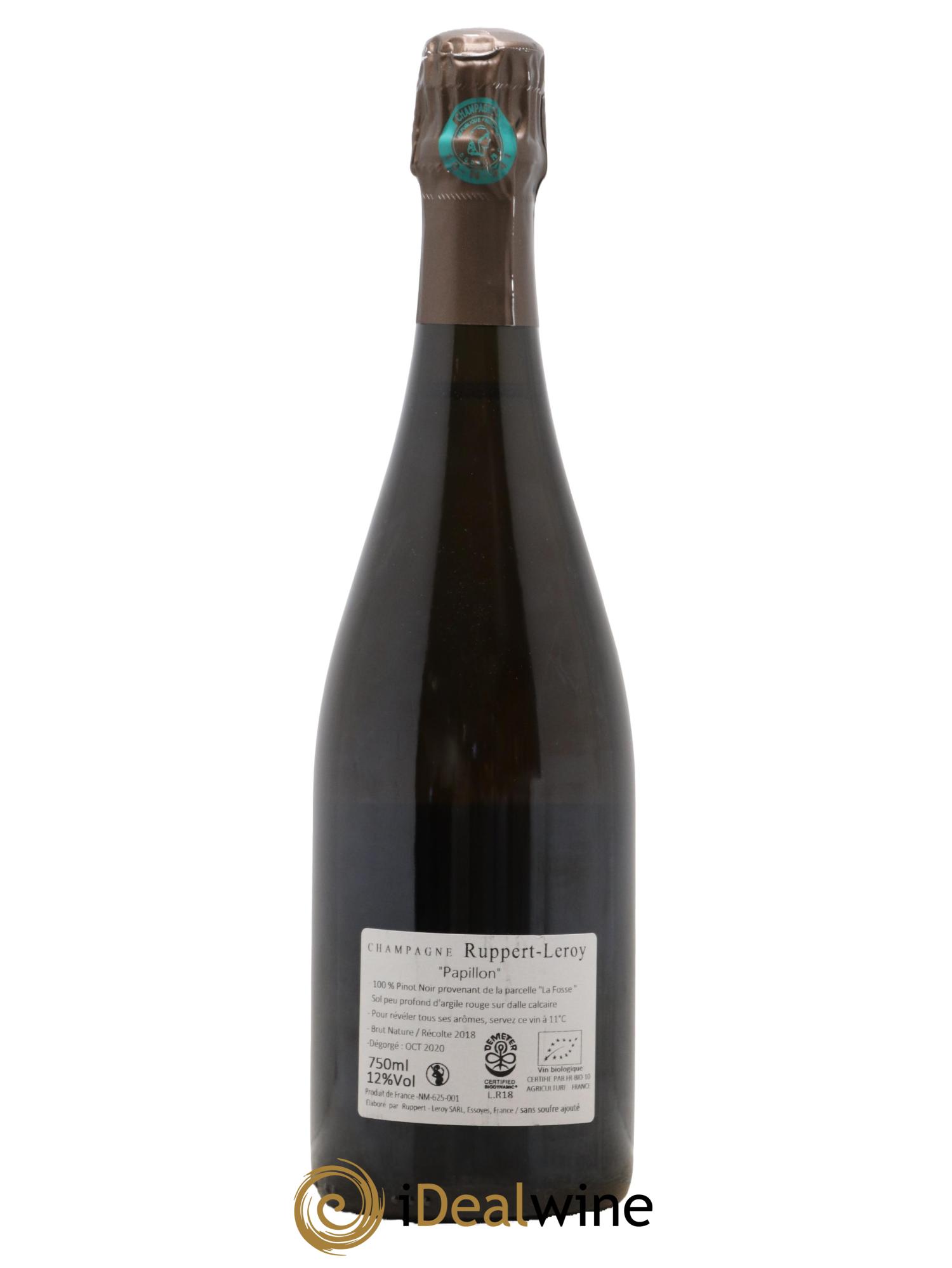 Papillon Brut Nature Ruppert-Leroy (Domaine) 2018 - Lot de 1 bouteille - 1