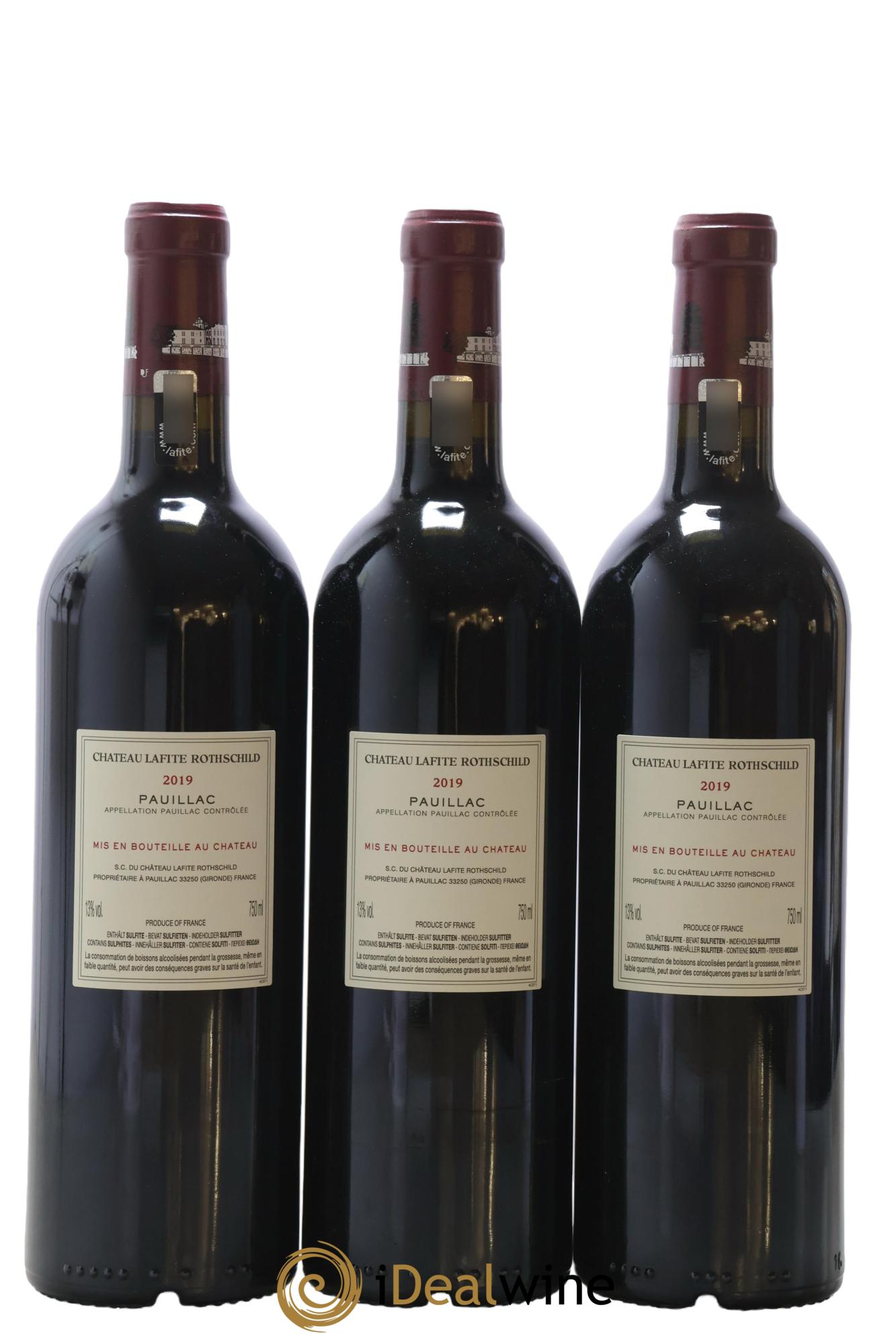 Château Lafite Rothschild 1er Grand Cru Classé 2019 - Lot of 3 bottles - 1