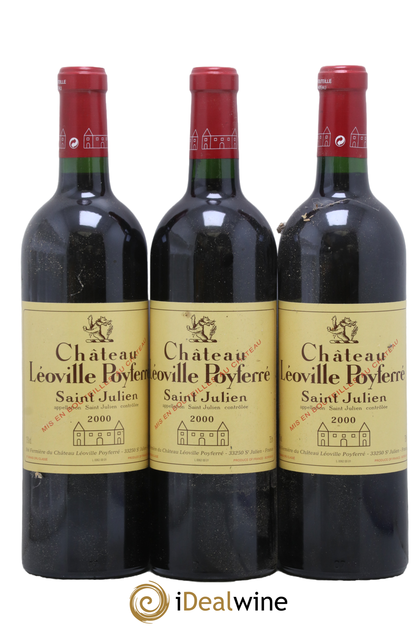 Château Léoville Poyferré 2ème Grand Cru Classé 2000 - Lot de 3 bouteilles - 0