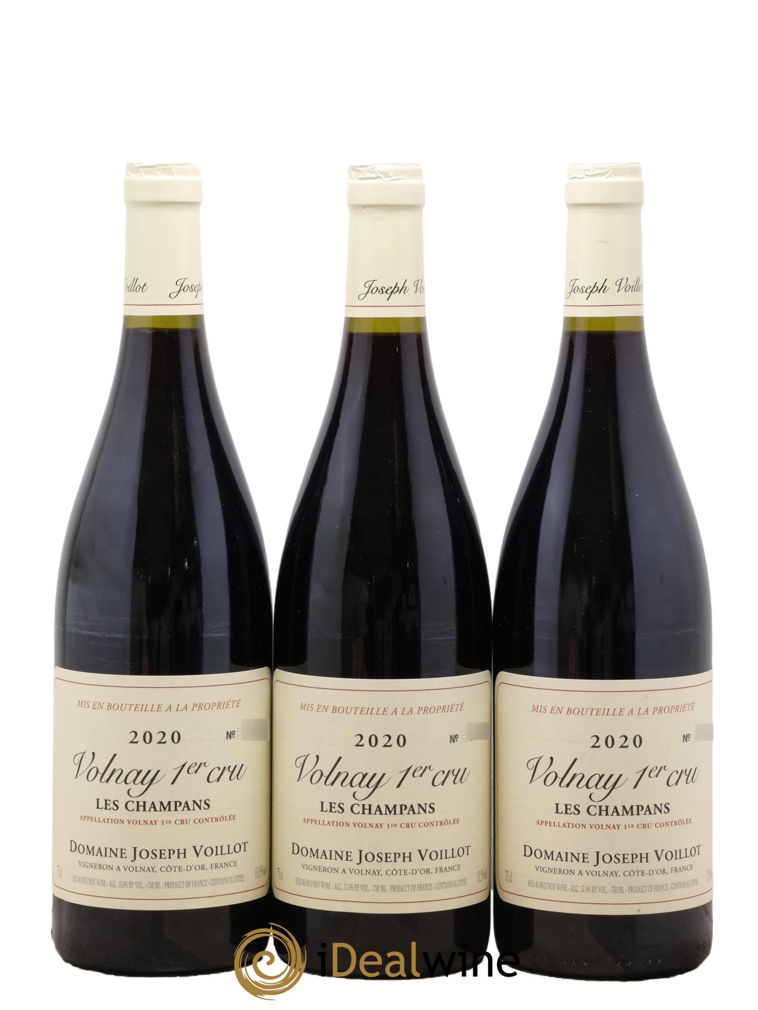 Volnay 1er Cru les Champans Joseph Voillot (Domaine) 2020 - Lotto di 3 bottiglie - 0