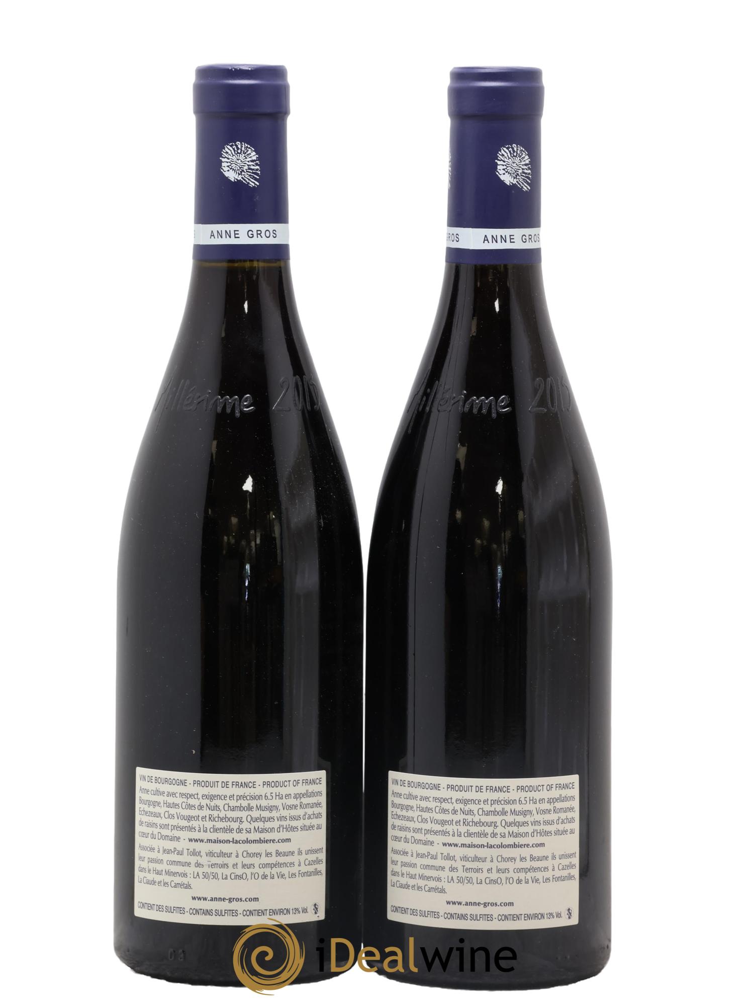 Echezeaux Grand Cru Les Loachausses Anne Gros 2015 - Lot of 2 bottles - 1