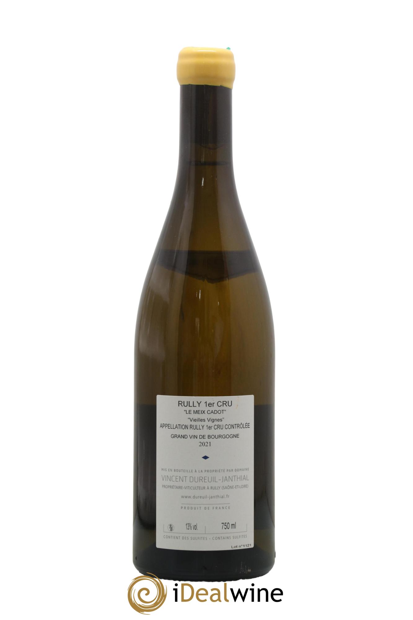 Rully 1er Cru Le Meix Cadot Vieilles Vignes Vincent Dureuil-Janthial 2021 - Lot of 1 bottle - 1