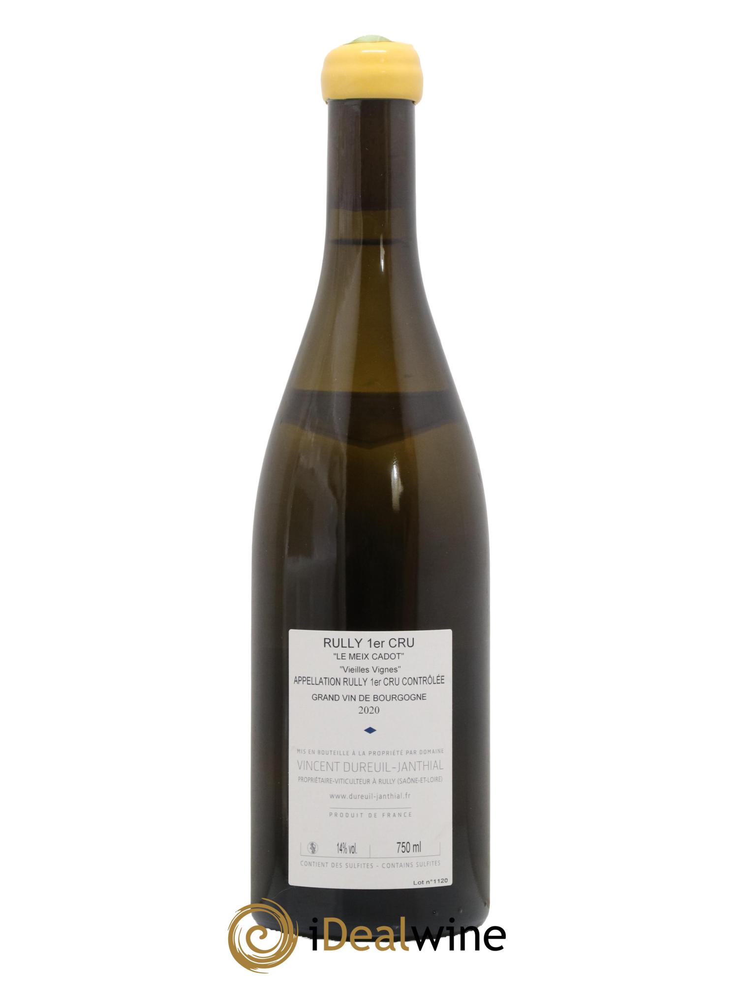 Rully 1er Cru Le Meix Cadot Vieilles Vignes Vincent Dureuil-Janthial 2020 - Posten von 1 Flasche - 1