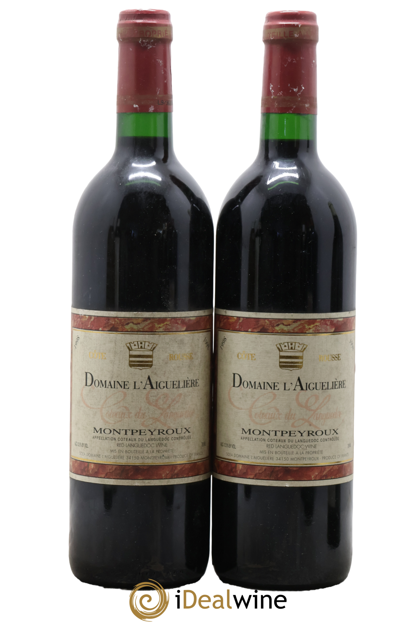 Languedoc Montpeyroux Domaine de l' Aiguelière Cote Rousse A. Commeyras 1998 - Lot of 2 bottles - 0