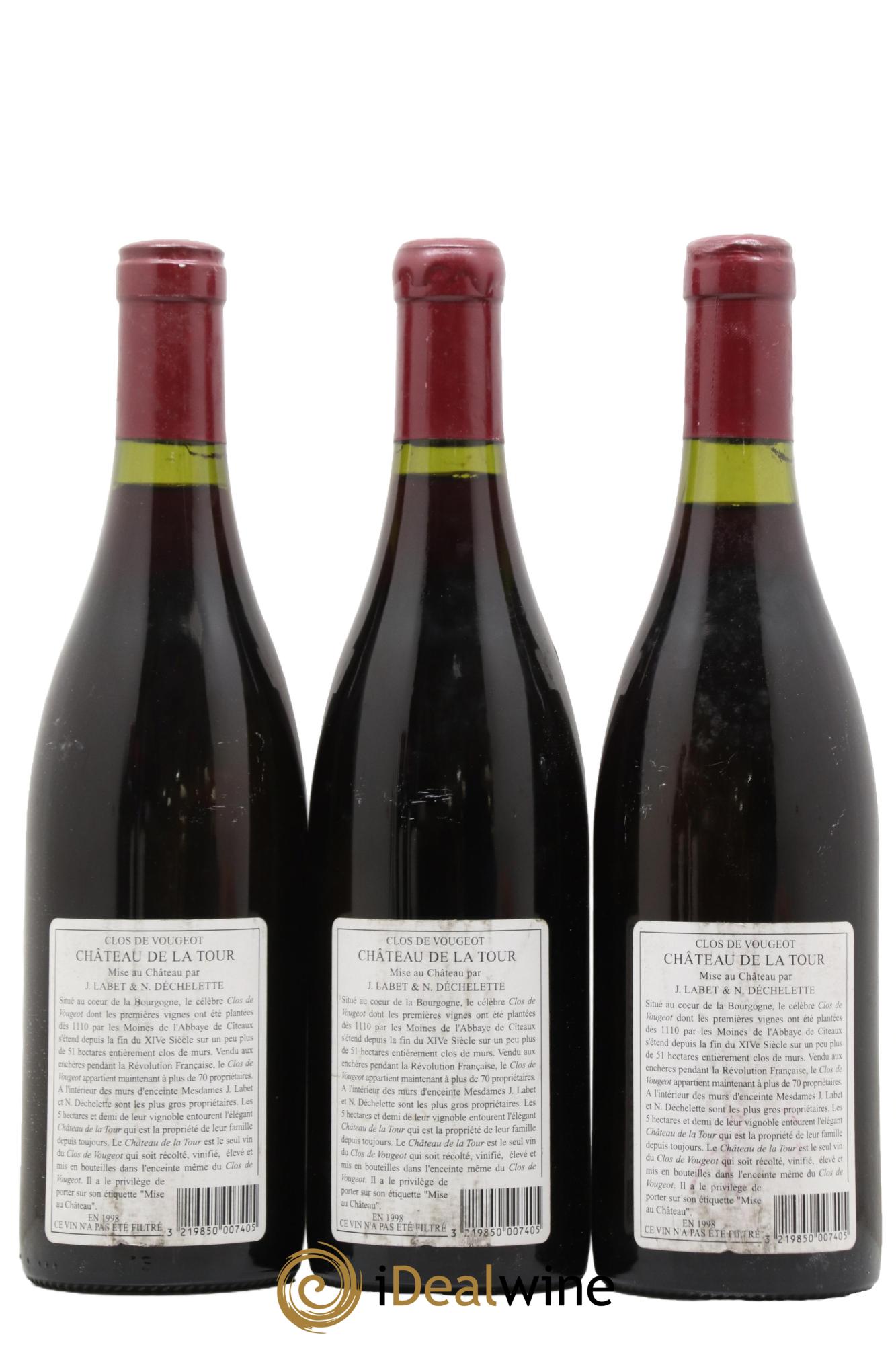 Clos de Vougeot Grand Cru Château de La Tour 1998 - Posten von 3 Flaschen - 1