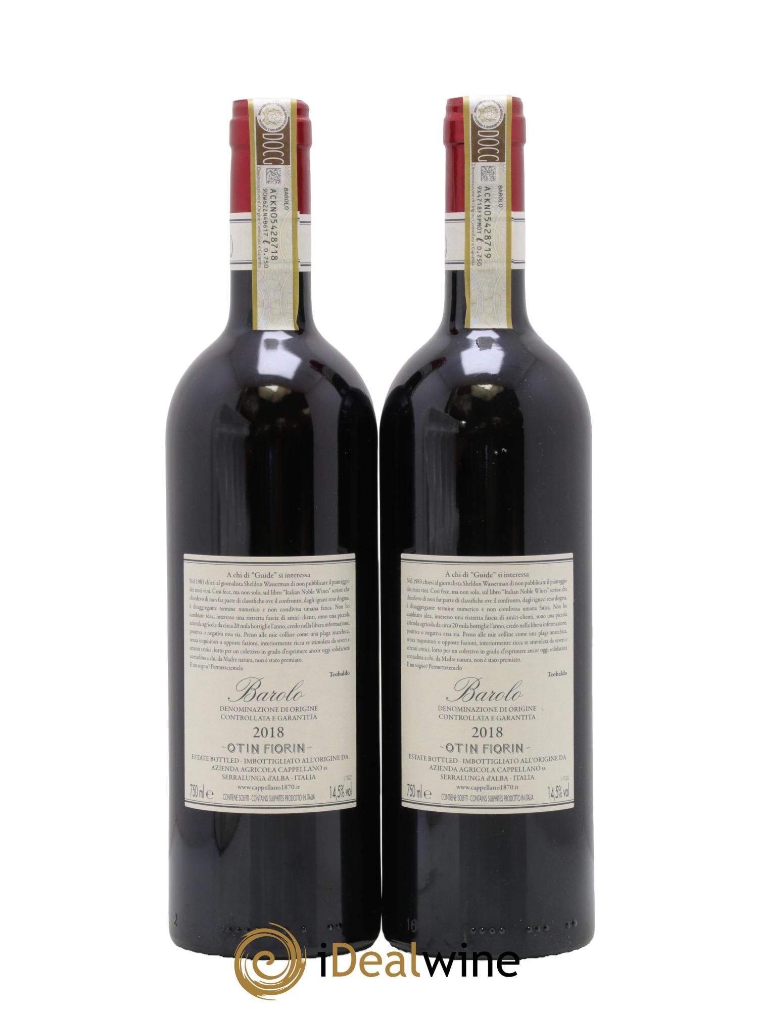 Barolo DOCG Pié Franco Cappellano 2018 - Lot of 2 bottles - 1