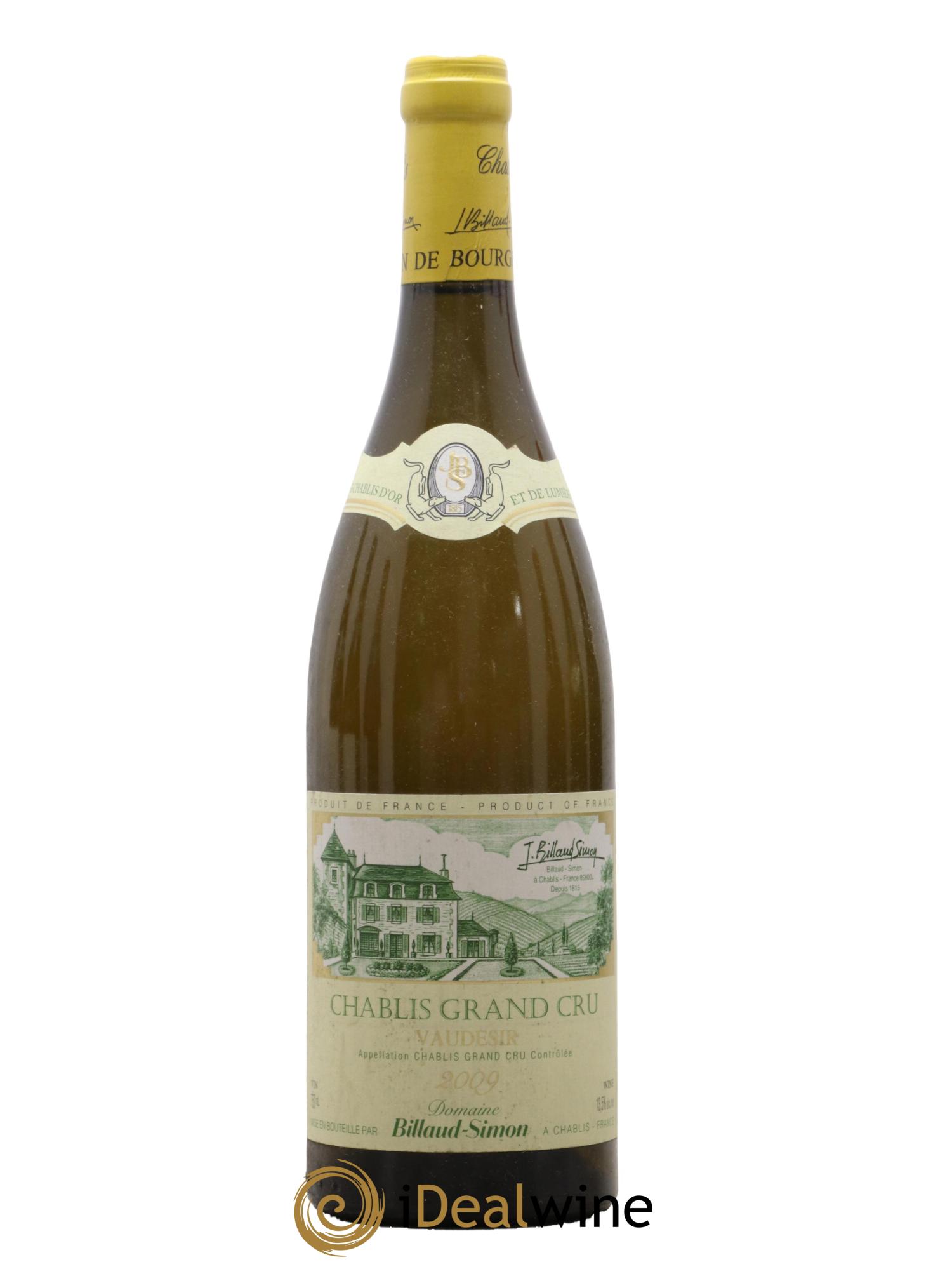 Chablis Grand Cru Vaudésir Billaud-Simon (Domaine) 2009 - Lotto di 1 bottiglia - 0