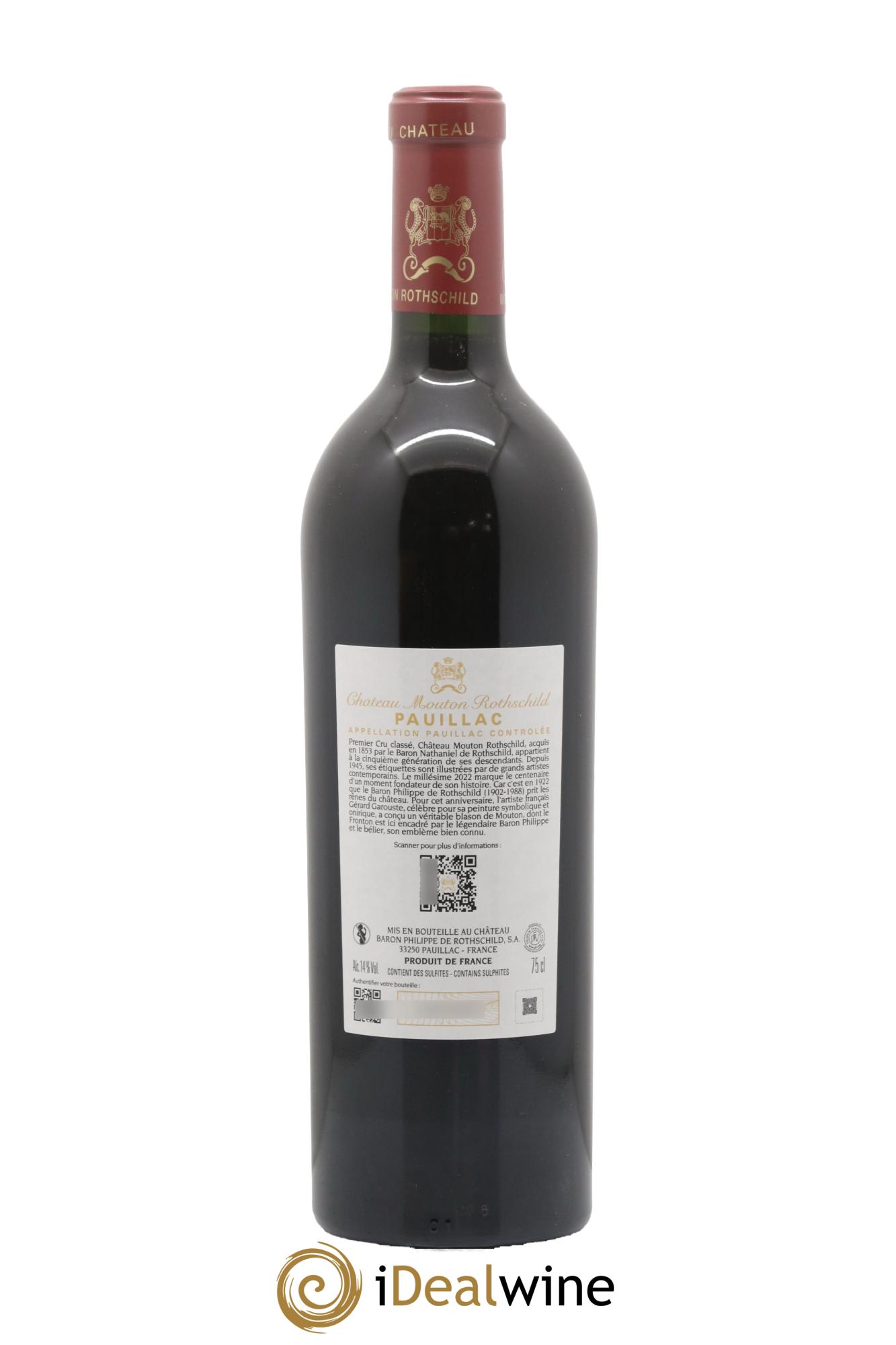 Château Mouton Rothschild 1er Grand Cru Classé 2022 - Lot de 1 bouteille - 2